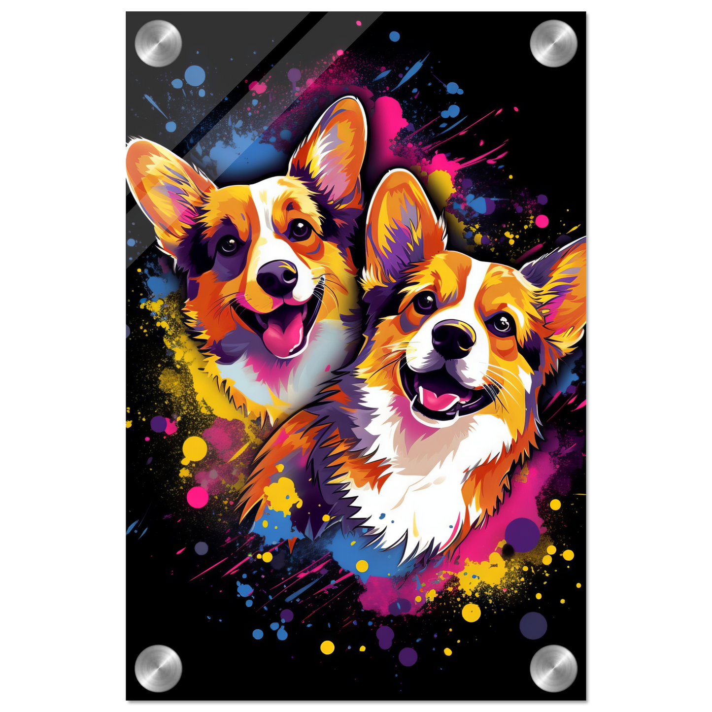 Hund Welsh Corgi Pembroke Pop-Art (DOG136)