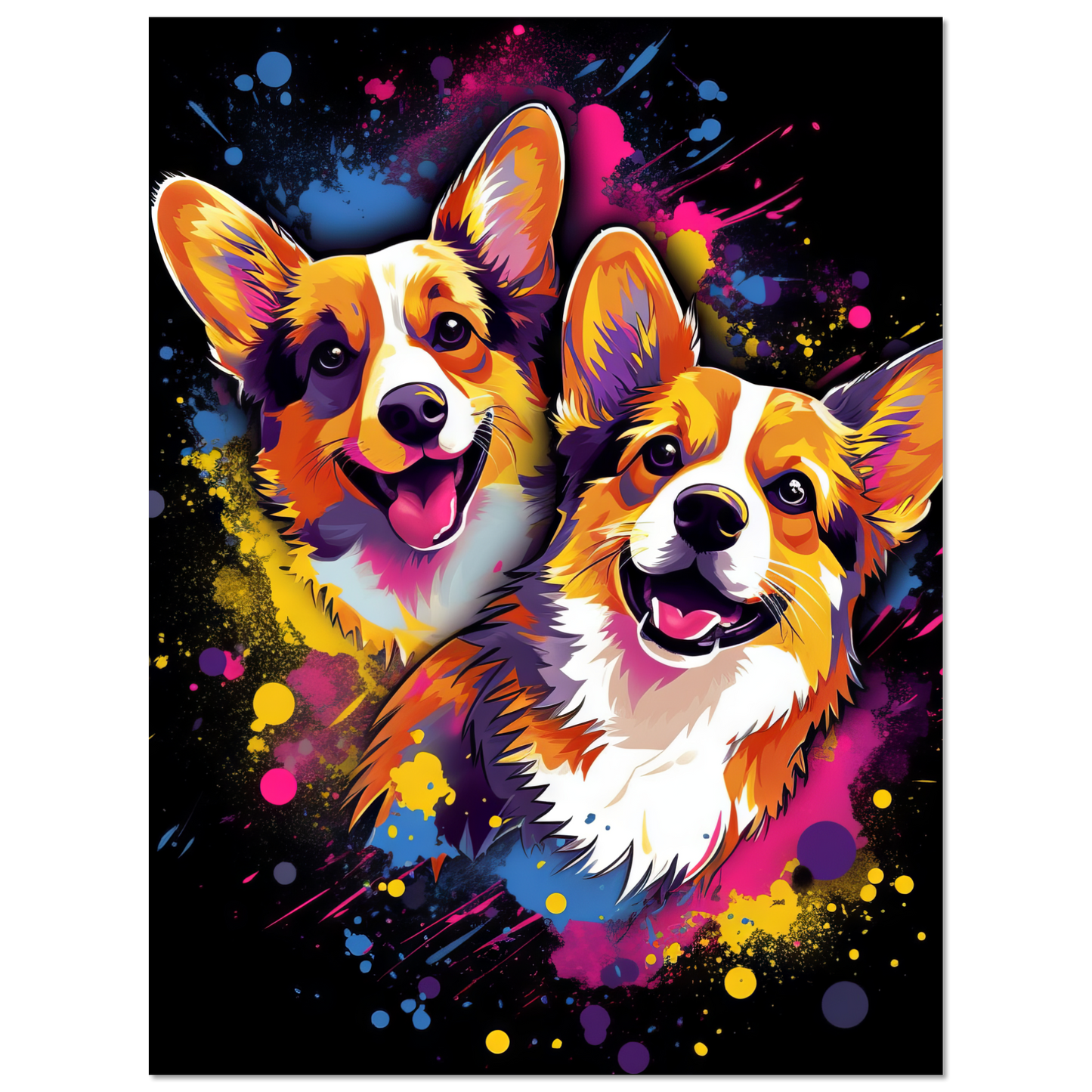 Hund Welsh Corgi Pembroke Pop-Art (DOG136)
