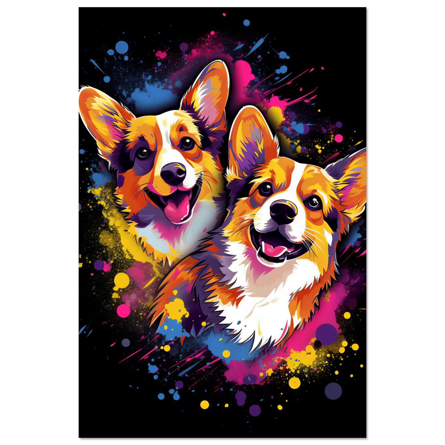 Hund Welsh Corgi Pembroke Pop-Art (DOG136)