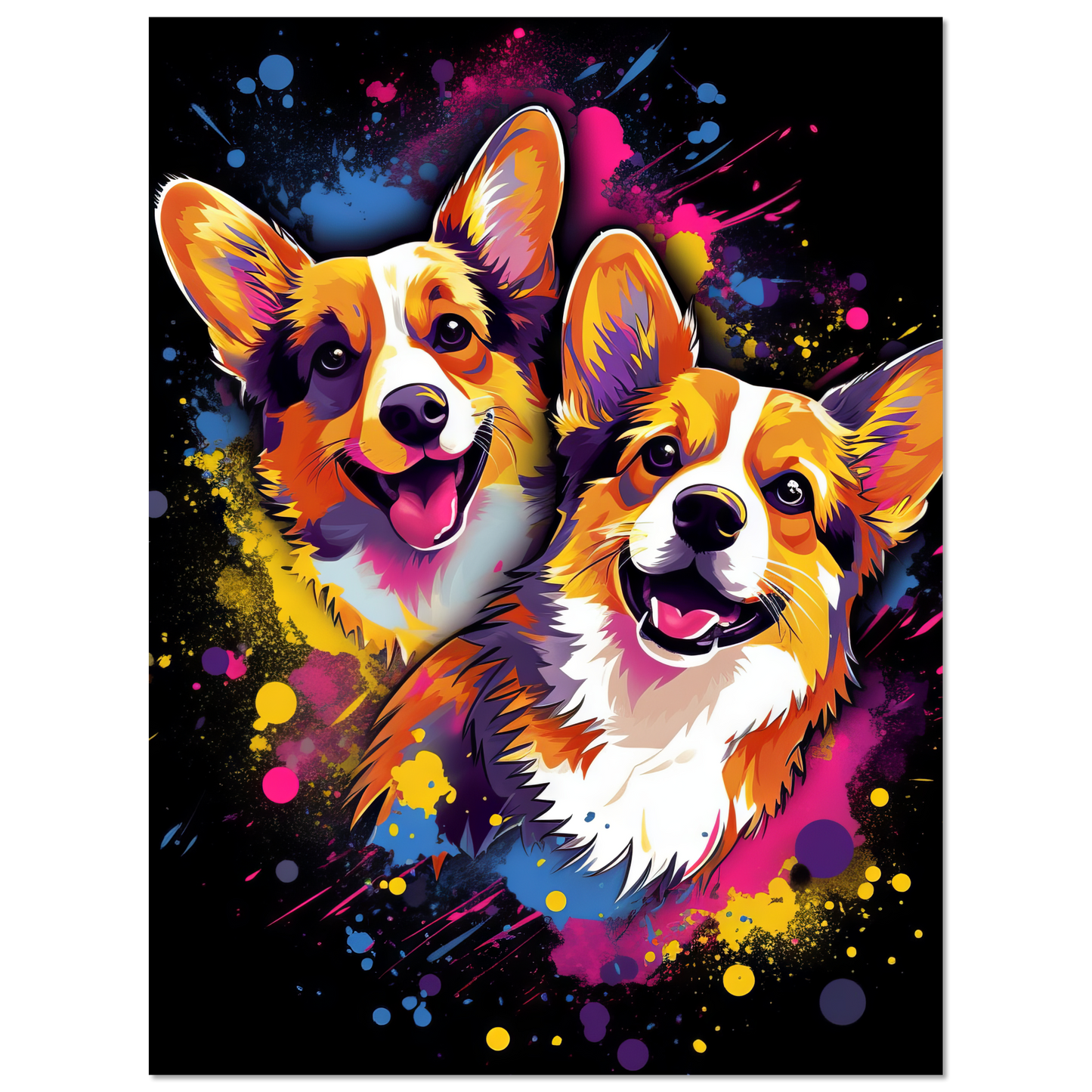 Hund Welsh Corgi Pembroke Pop-Art (DOG136)