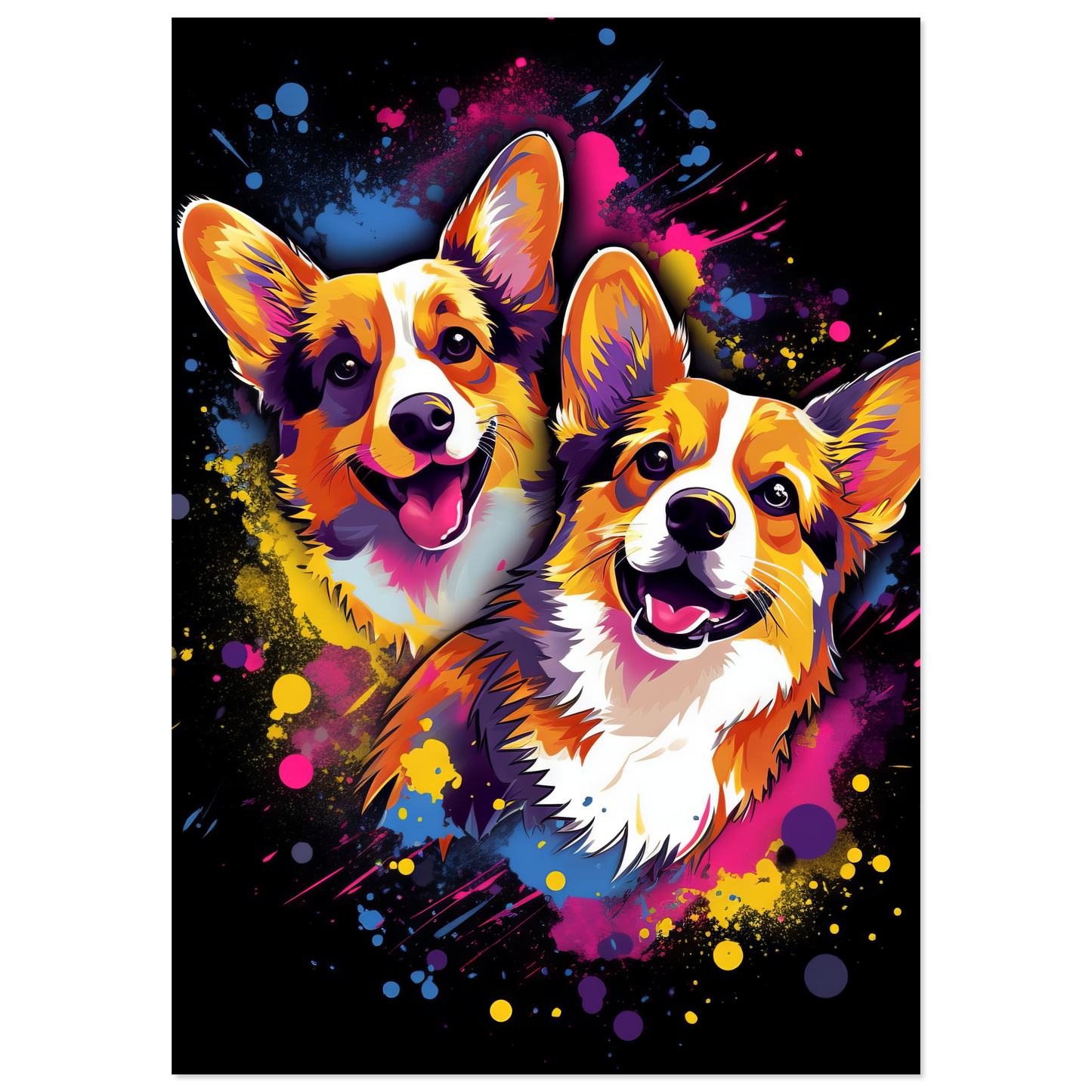 Hund Welsh Corgi Pembroke Pop-Art (DOG136)