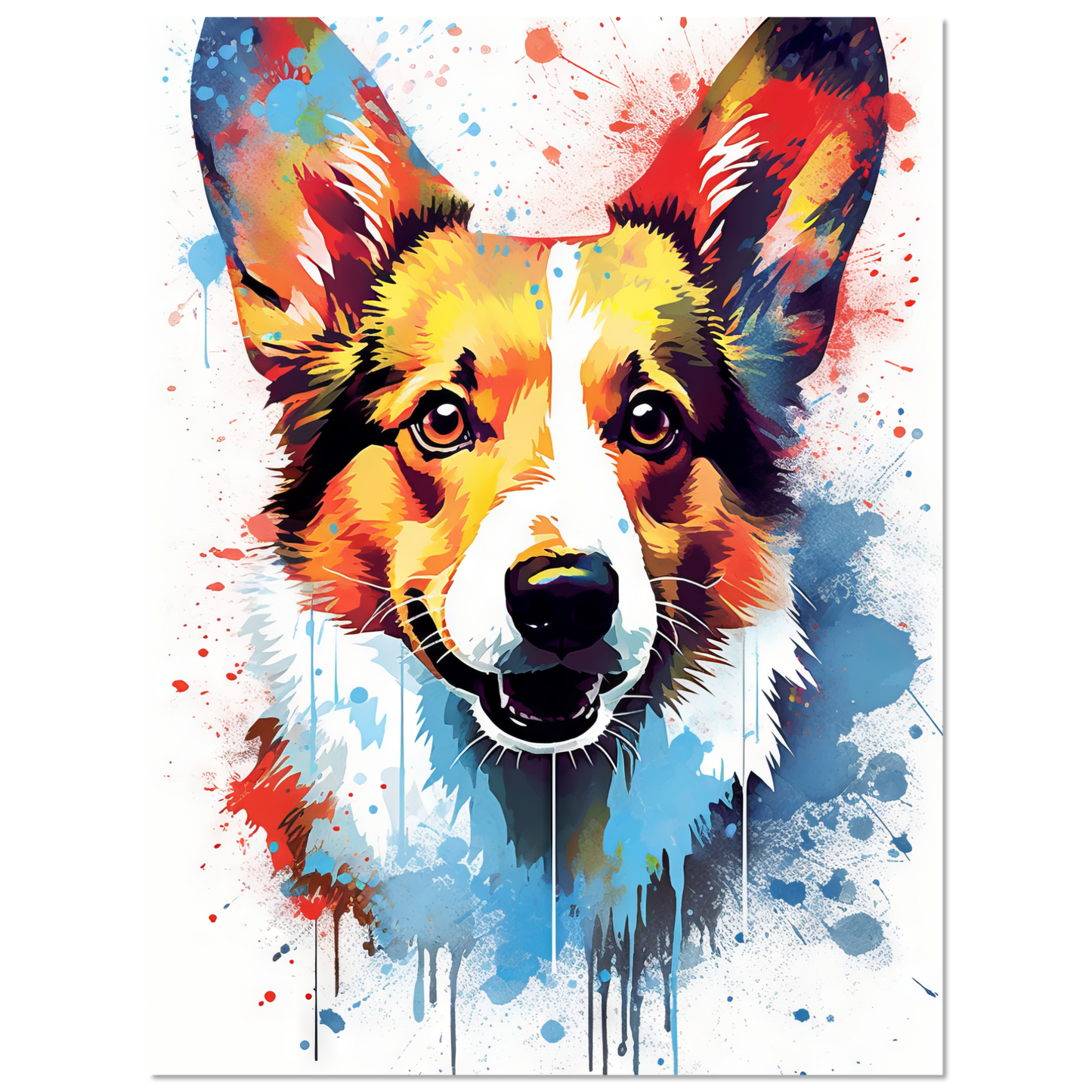 Hund Welsh Corgi Pembroke Pop-Art (DOG137)
