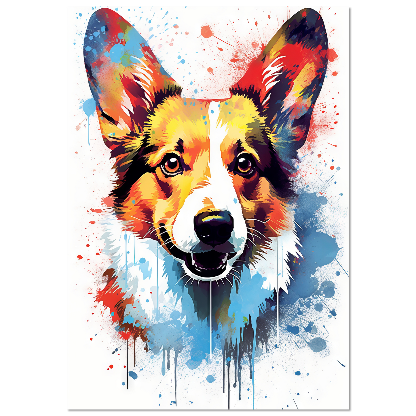 Hund Welsh Corgi Pembroke Pop-Art (DOG137)