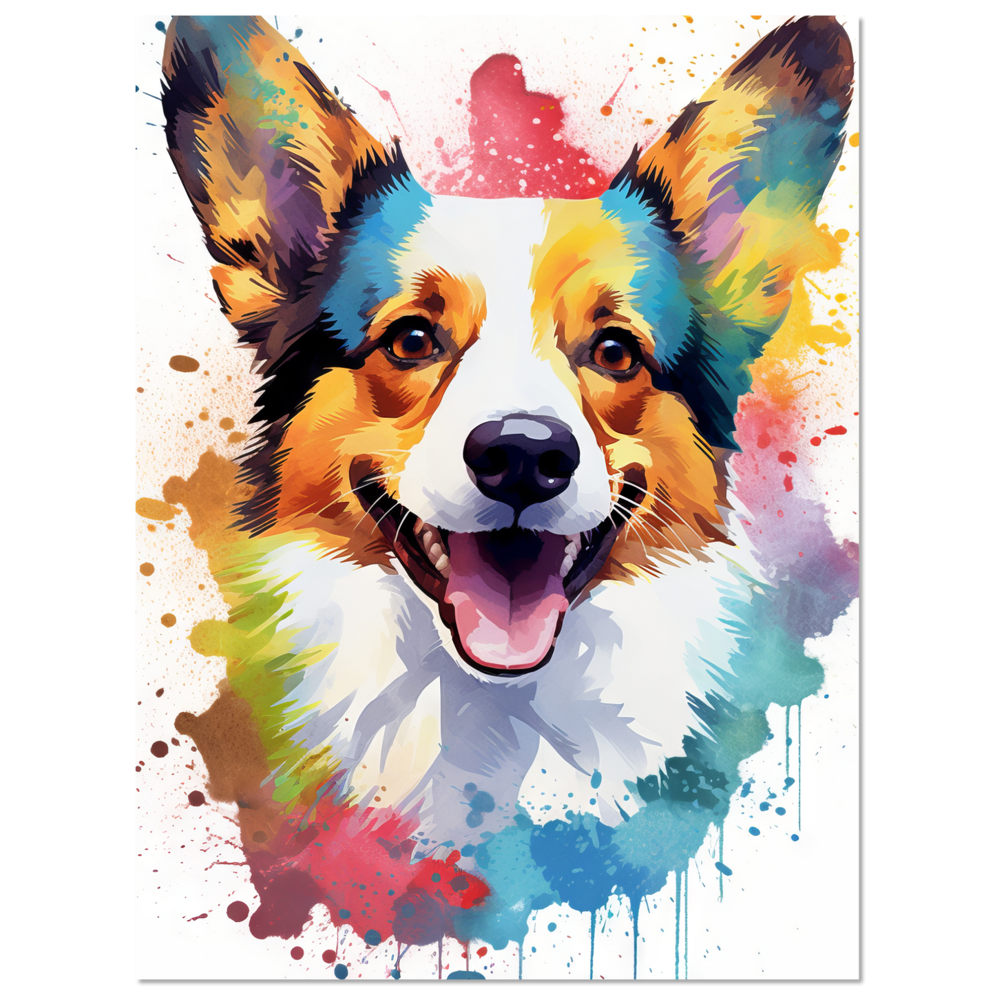 Hund Welsh Corgi Pembroke Pop-Art (DOG138)