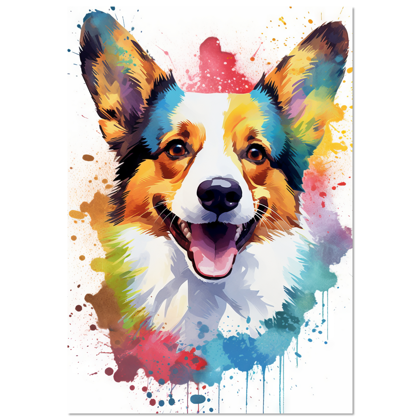 Hund Welsh Corgi Pembroke Pop-Art (DOG138)