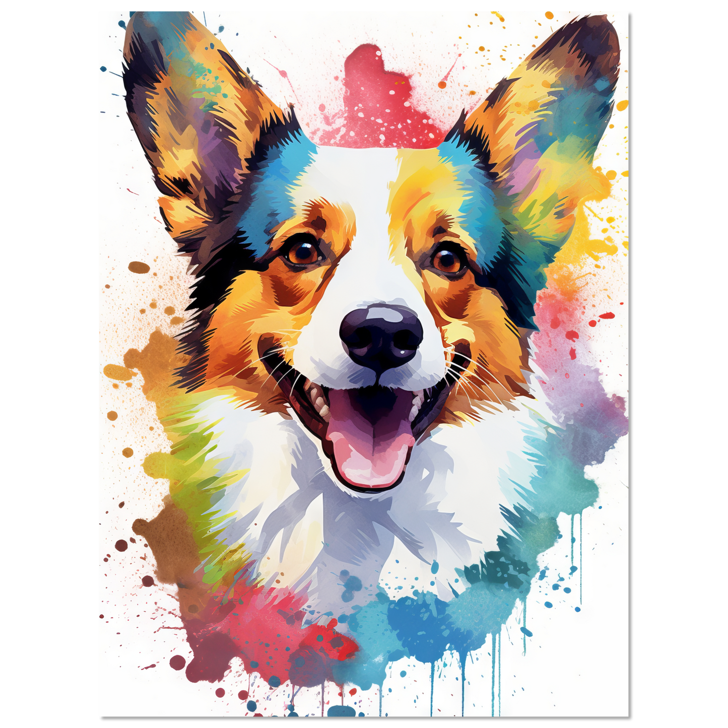 Hund Welsh Corgi Pembroke Pop-Art (DOG138)
