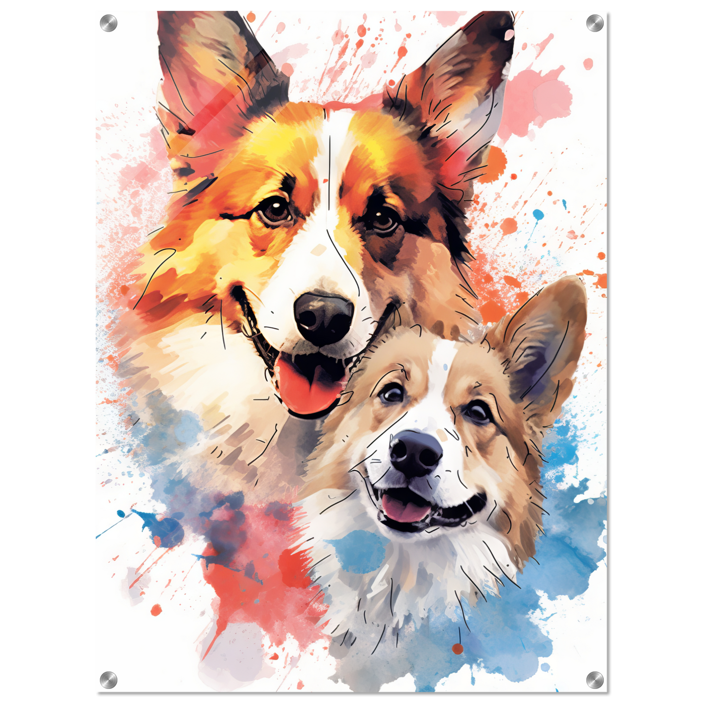 Hund Welsh Corgi Pembroke Pop-Art (DOG139)