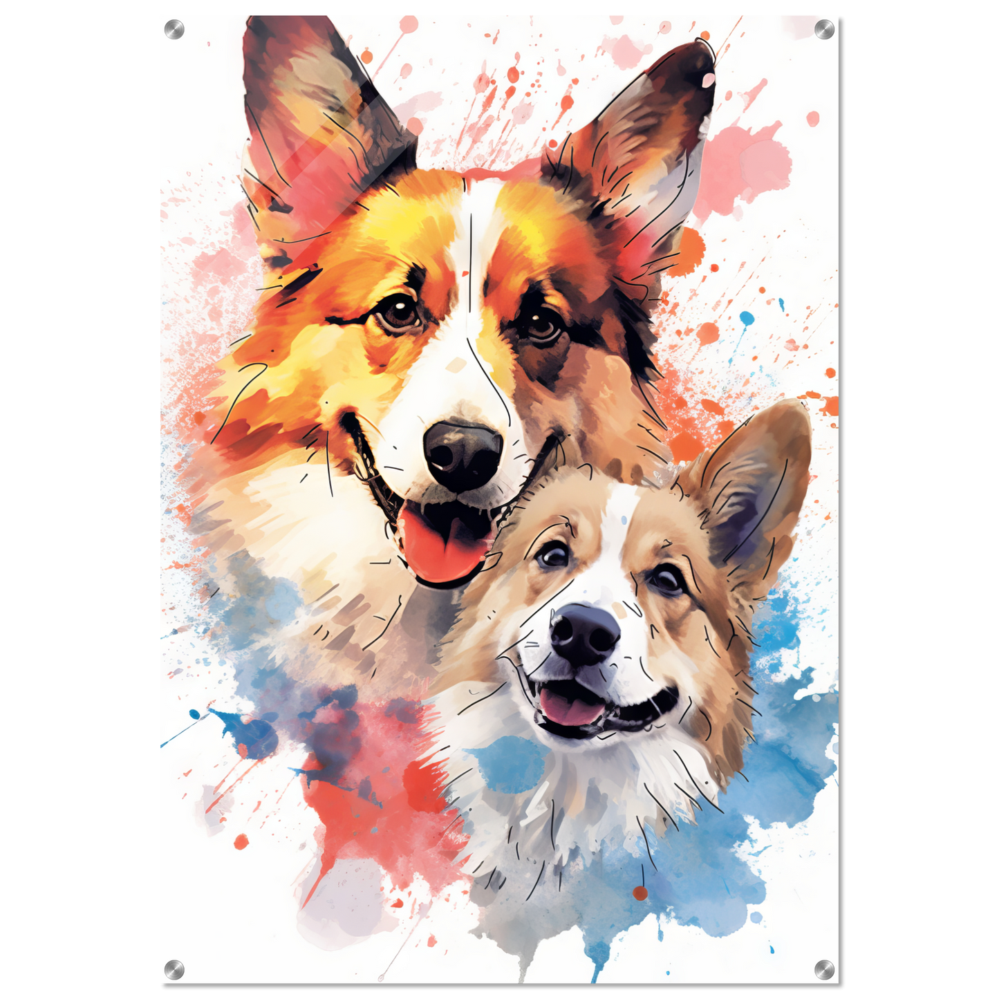 Hund Welsh Corgi Pembroke Pop-Art (DOG139)
