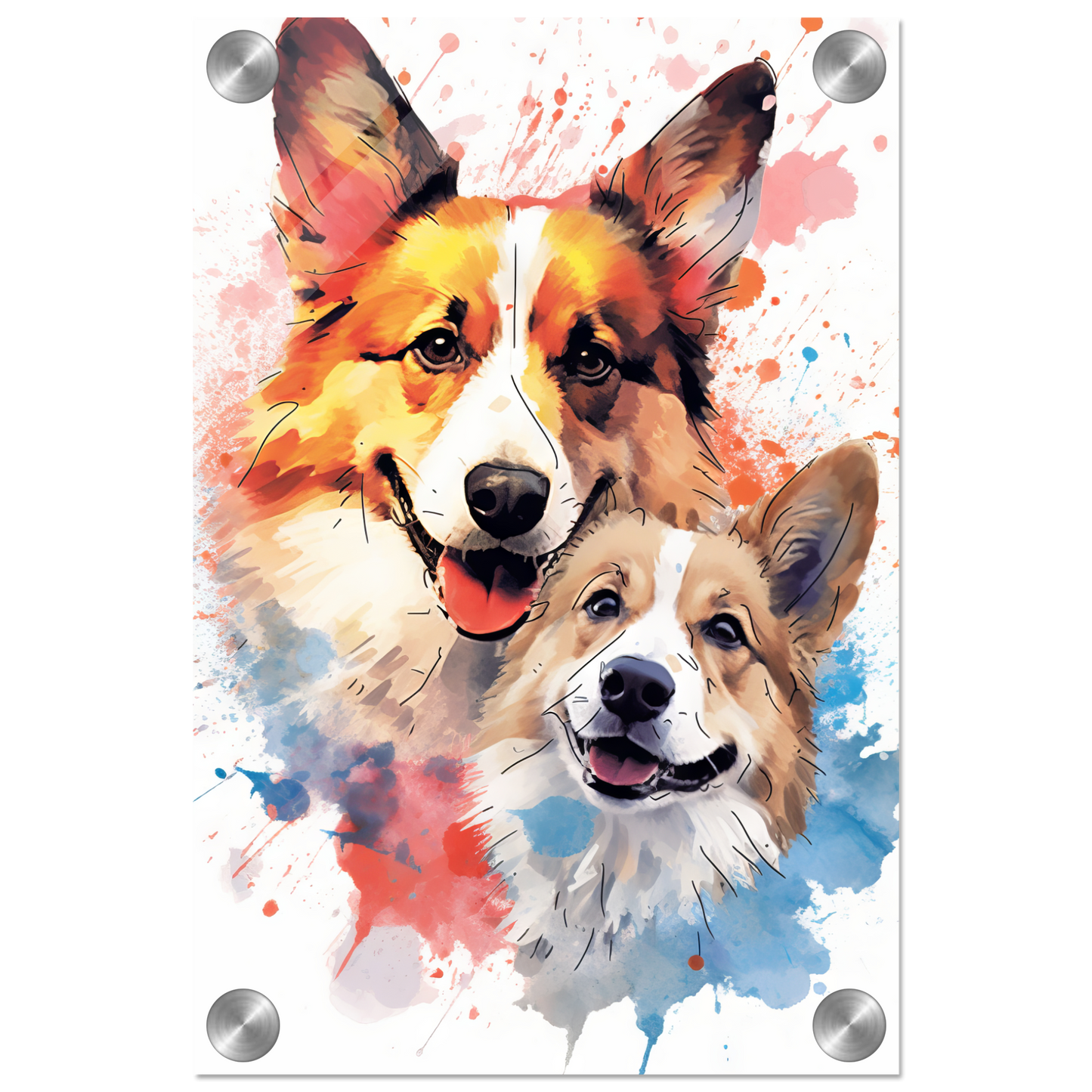 Hund Welsh Corgi Pembroke Pop-Art (DOG139)