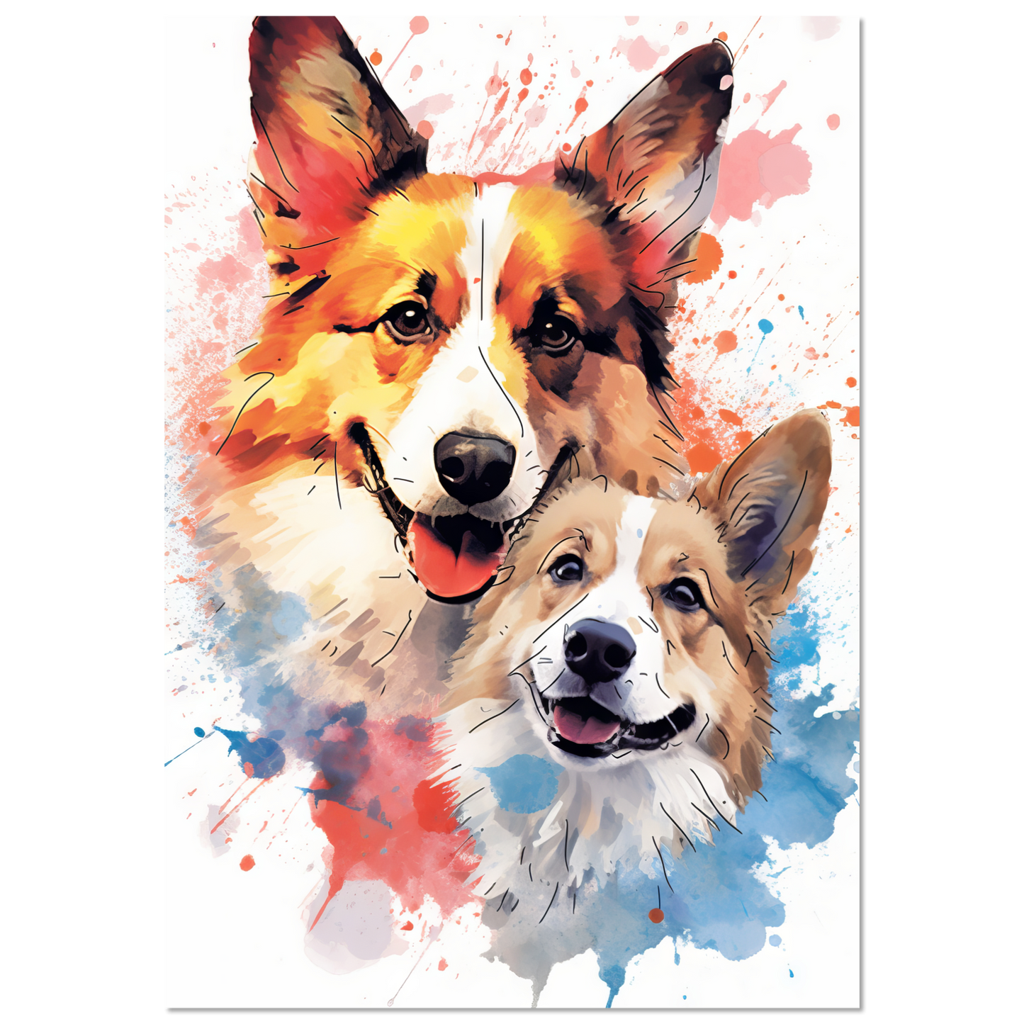 Hund Welsh Corgi Pembroke Pop-Art (DOG139)