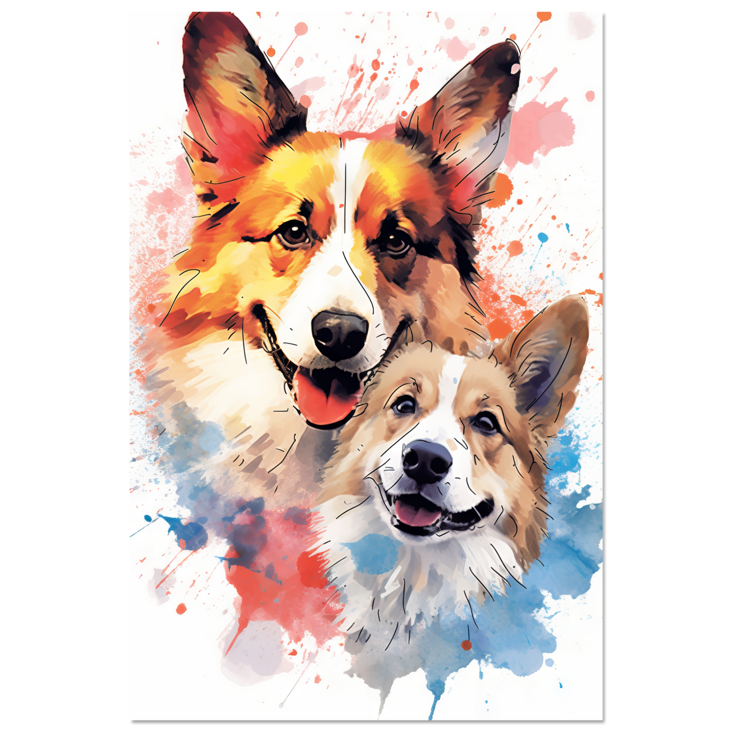 Hund Welsh Corgi Pembroke Pop-Art (DOG139)