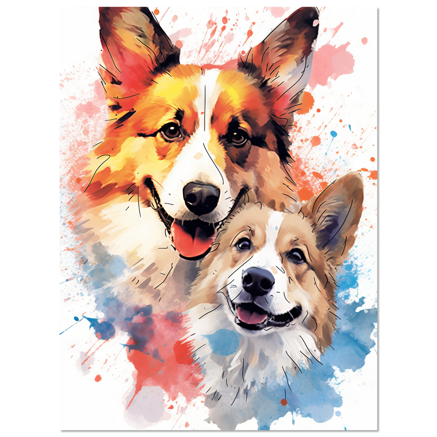 Hund Welsh Corgi Pembroke Pop-Art (DOG139)