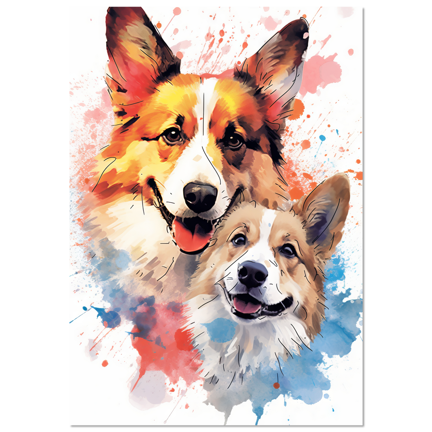 Hund Welsh Corgi Pembroke Pop-Art (DOG139)