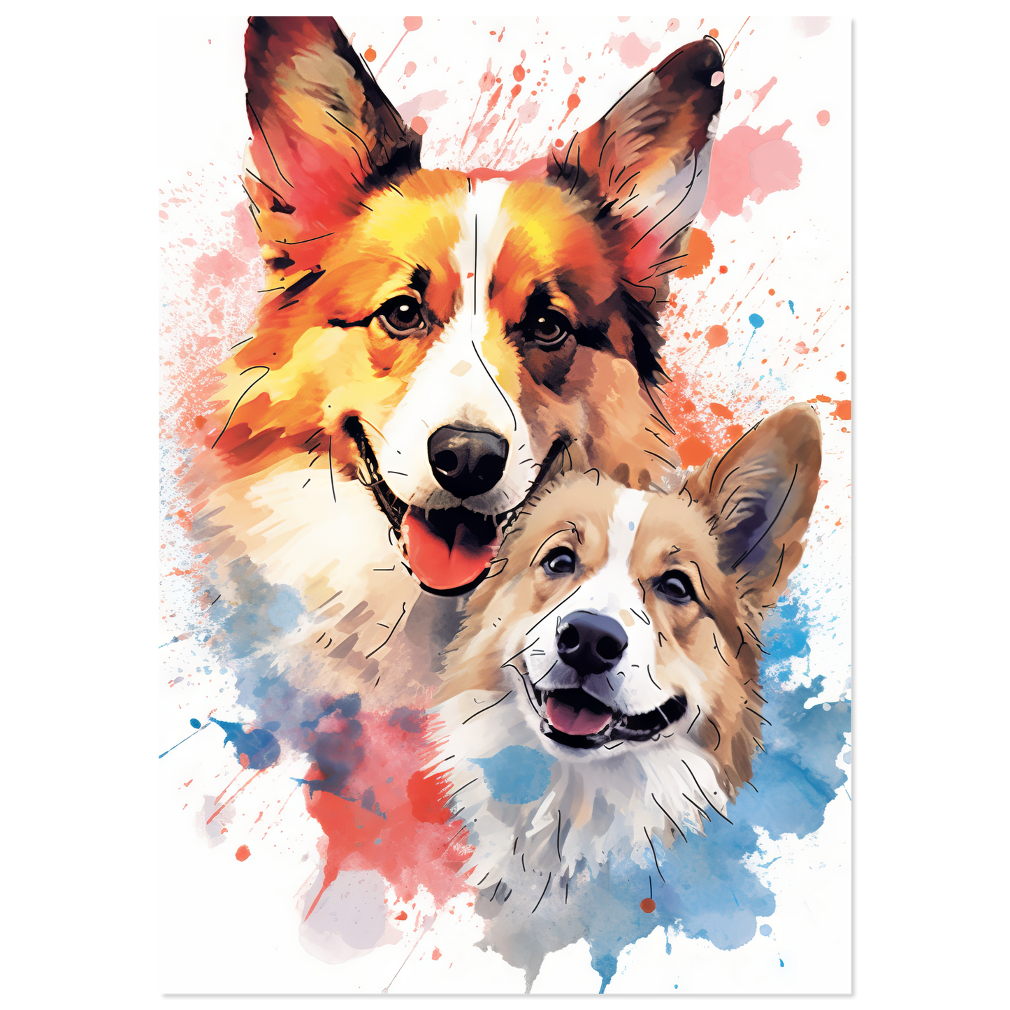 Hund Welsh Corgi Pembroke Pop-Art (DOG139)