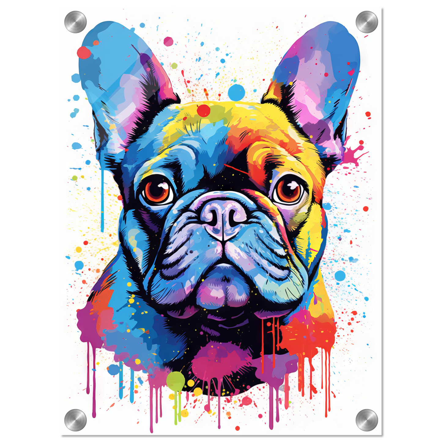 Hund Französische Bulldogge Pop-Art (DOG13)