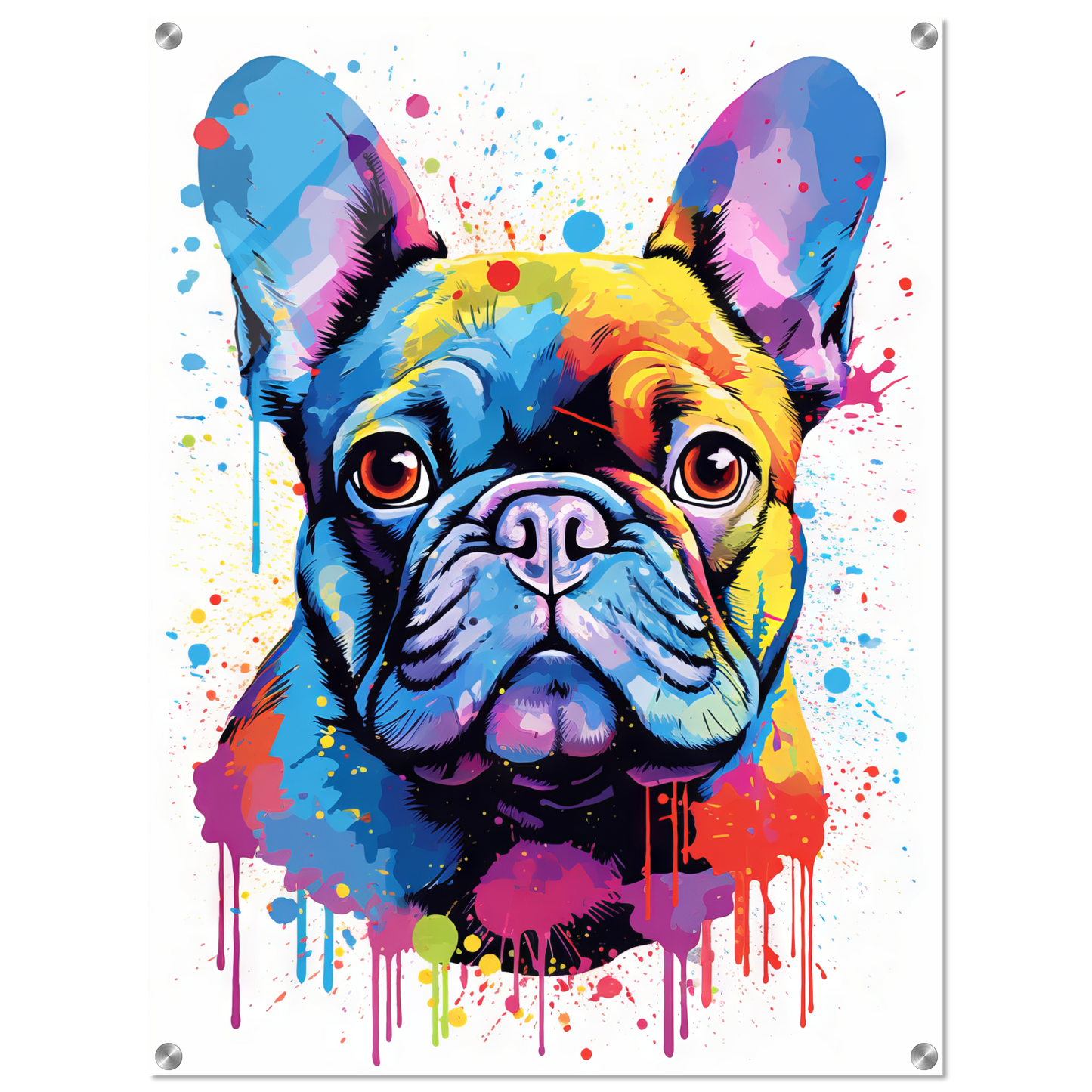 Hund Französische Bulldogge Pop-Art (DOG13)