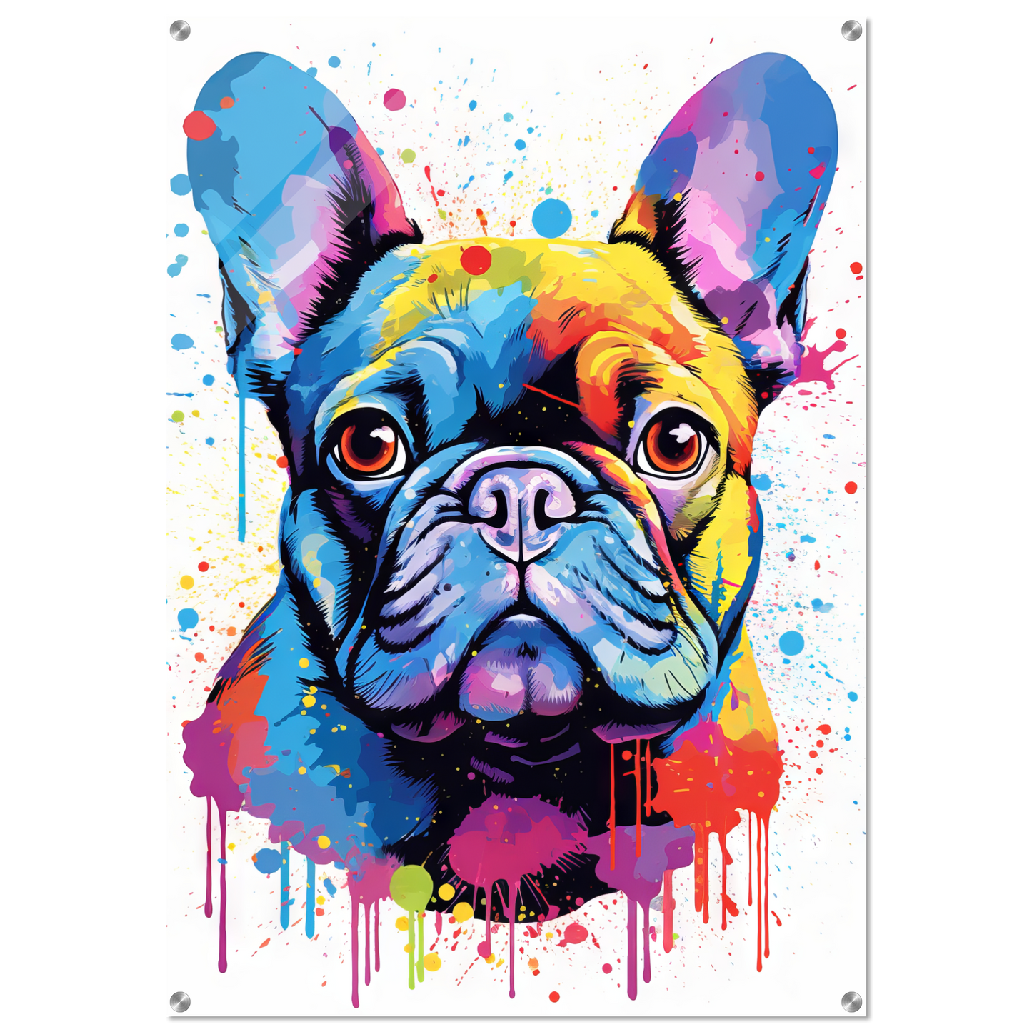 Hund Französische Bulldogge Pop-Art (DOG13)