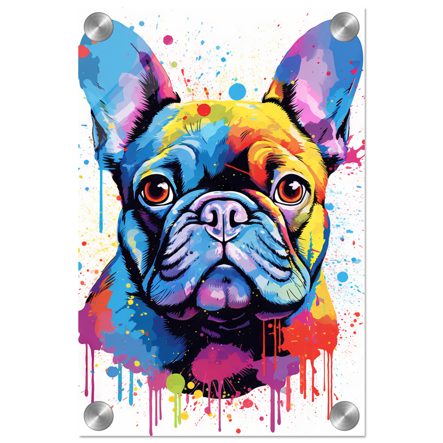 Hund Französische Bulldogge Pop-Art (DOG13)