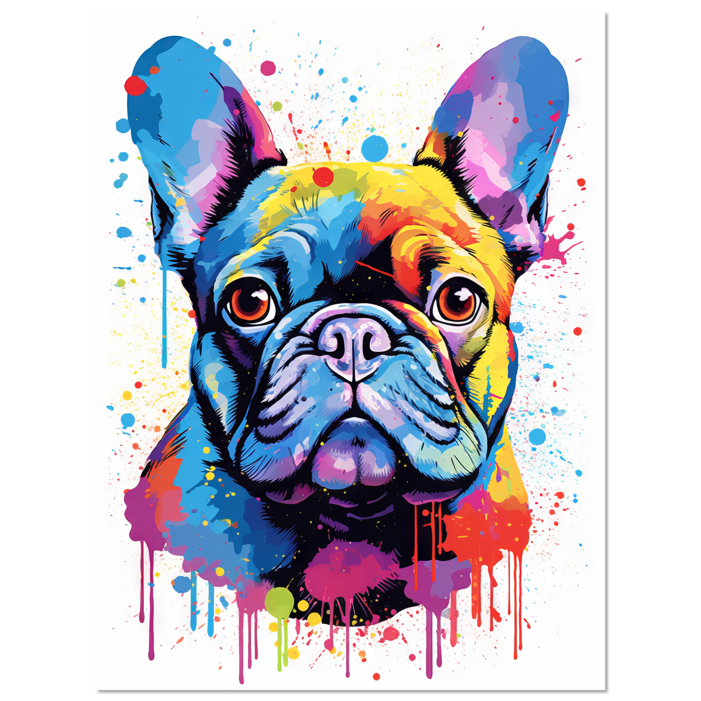 Hund Französische Bulldogge Pop-Art (DOG13)