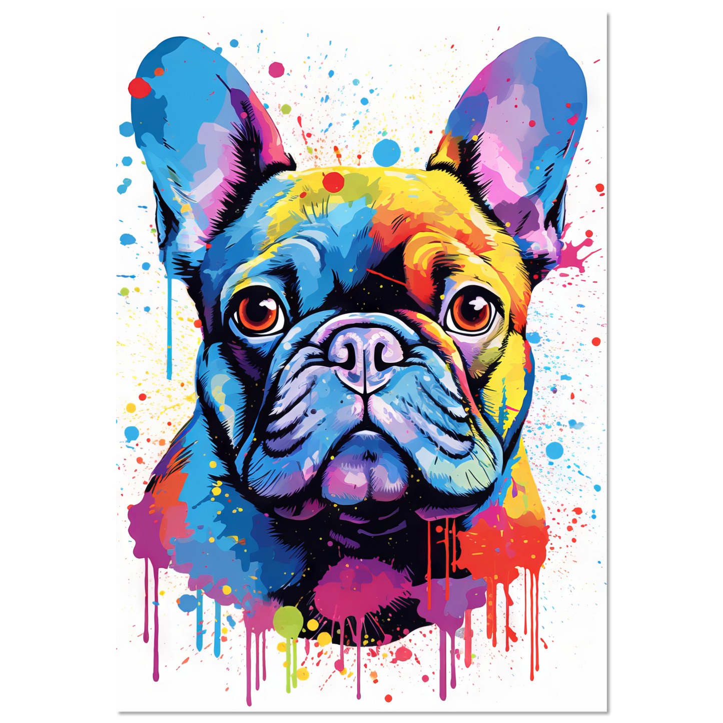 Hund Französische Bulldogge Pop-Art (DOG13)