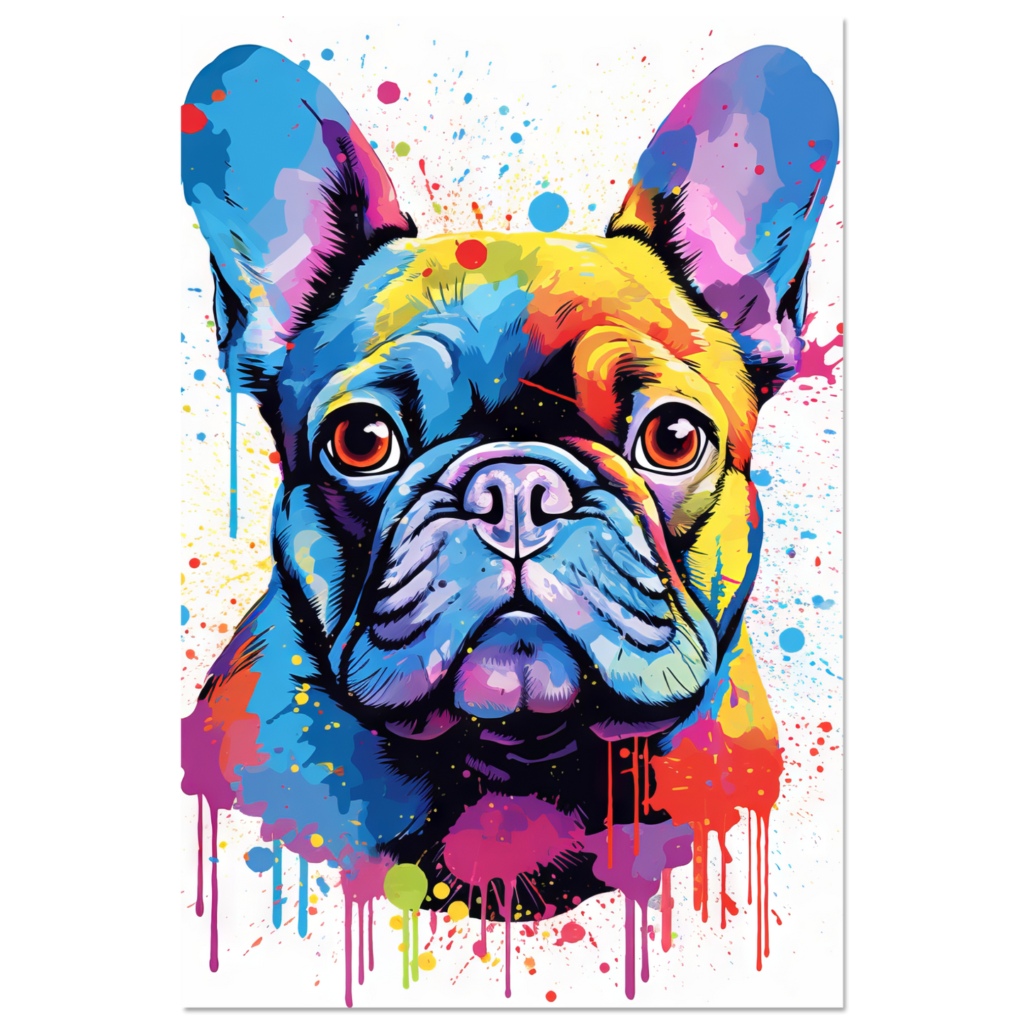 Hund Französische Bulldogge Pop-Art (DOG13)