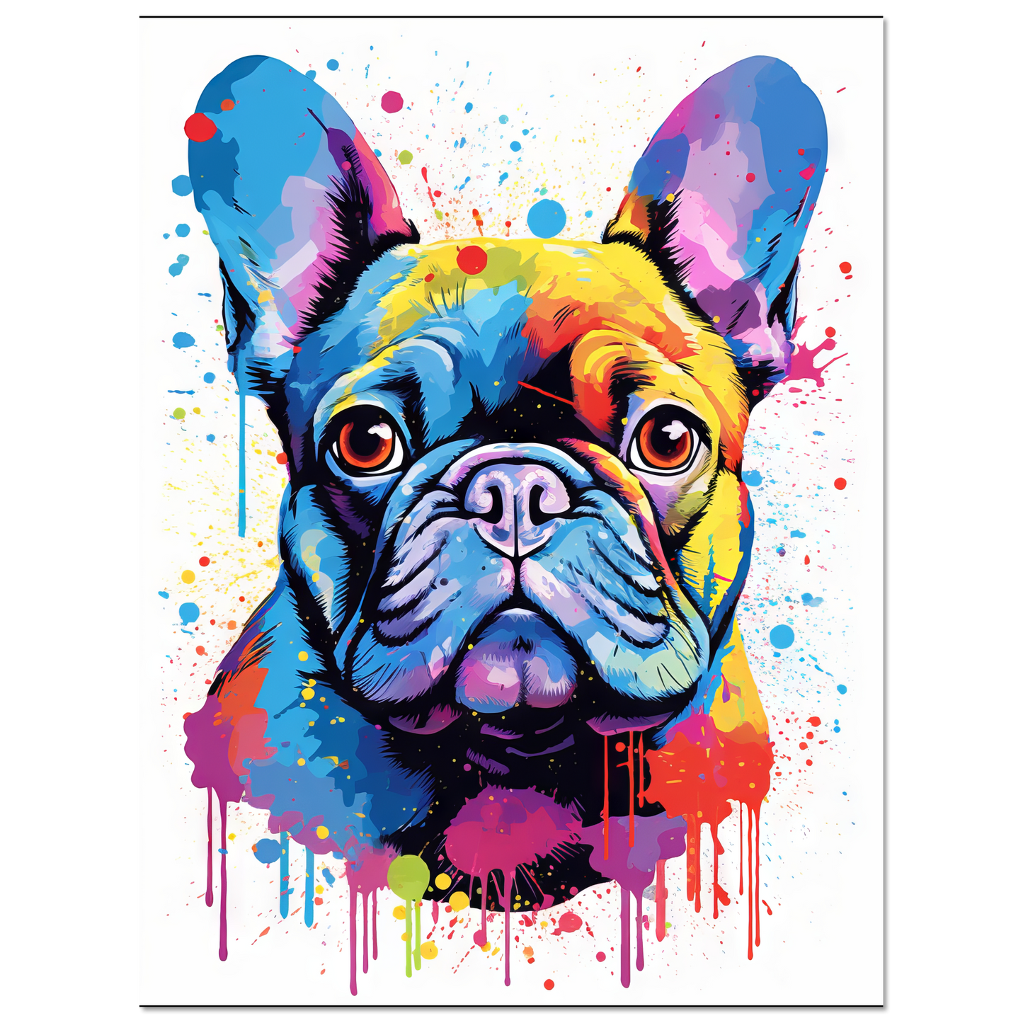 Hund Französische Bulldogge Pop-Art (DOG13)