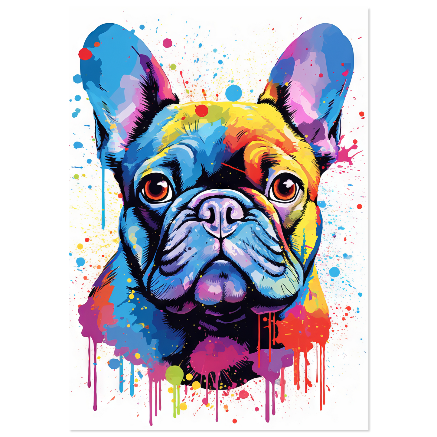 Hund Französische Bulldogge Pop-Art (DOG13)