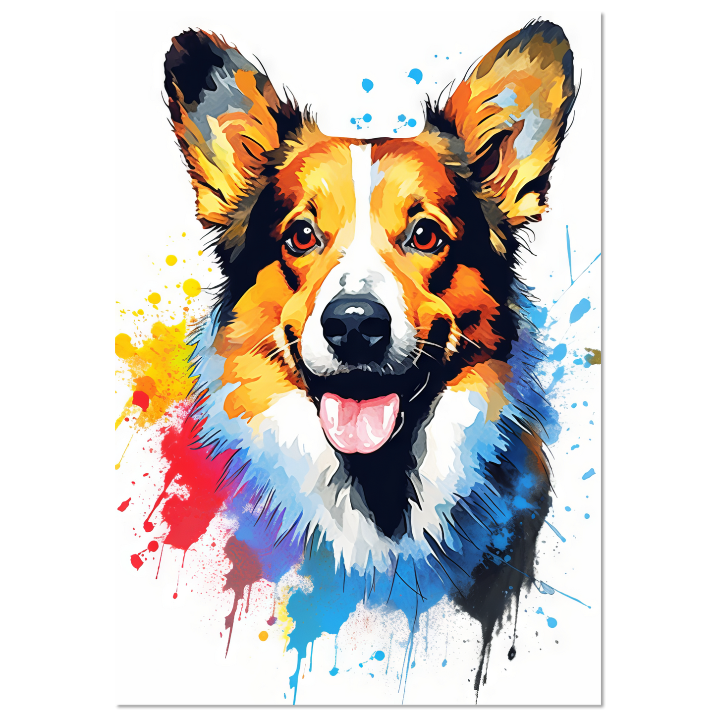 Hund Welsh Corgi Pembroke Pop-Art (DOG140)