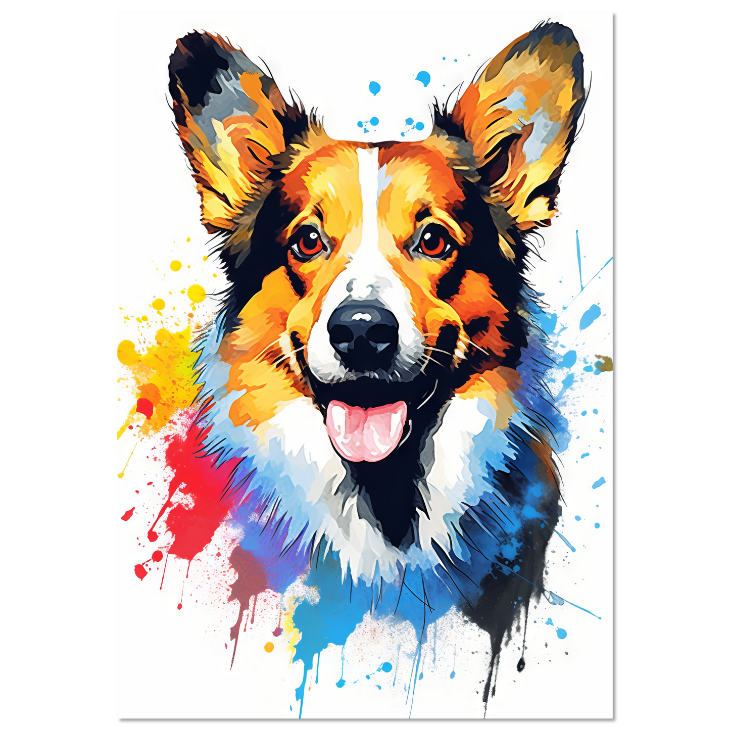 Hund Welsh Corgi Pembroke Pop-Art (DOG140)