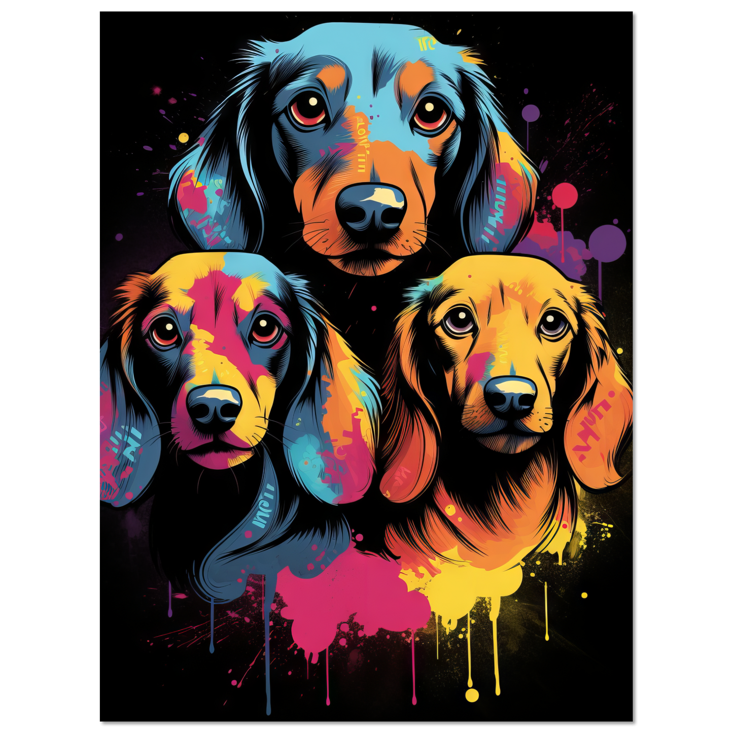 Hund Dackel Pop-Art (DOG141)