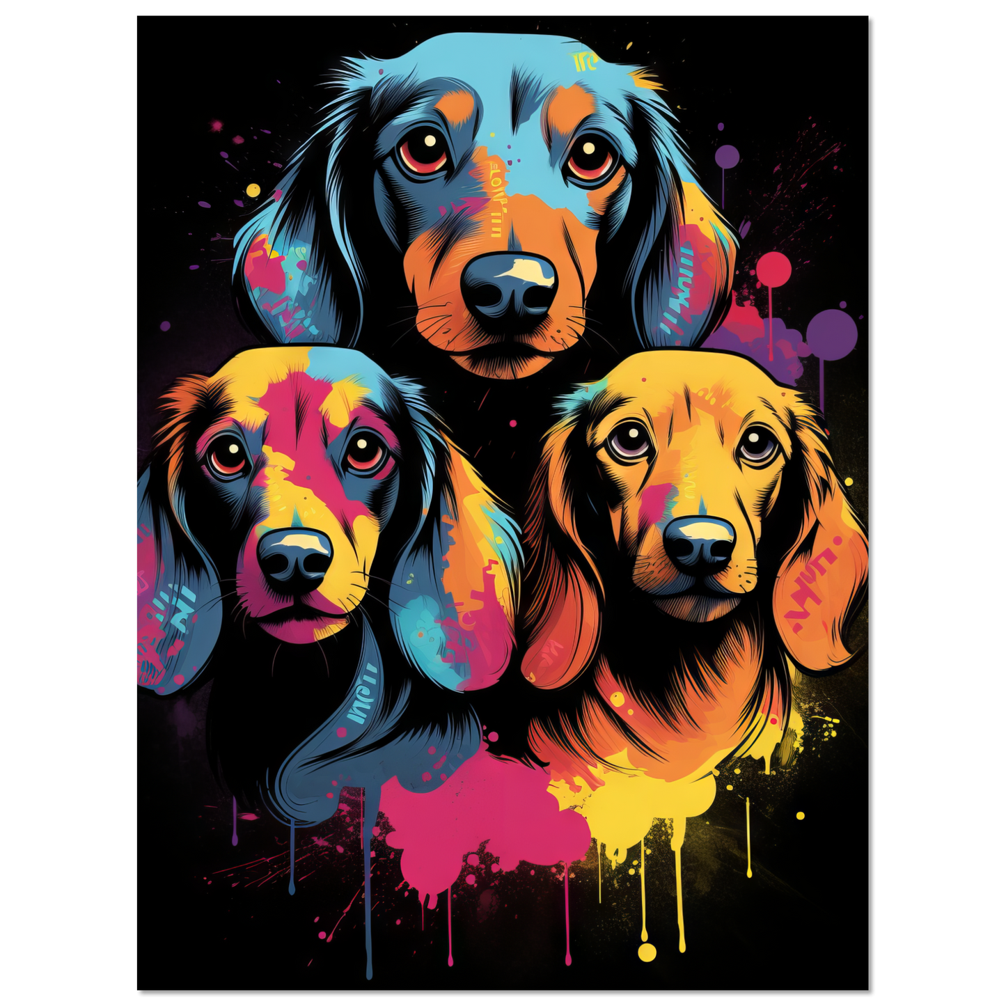 Hund Dackel Pop-Art (DOG141)