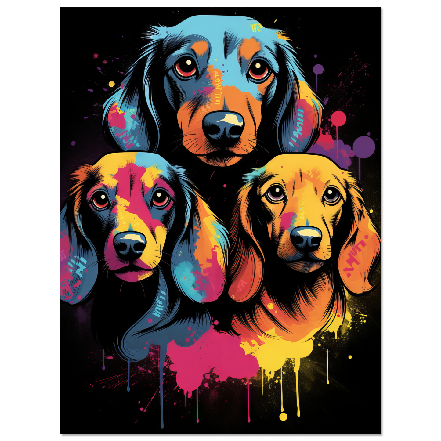 Hund Dackel Pop-Art (DOG141)