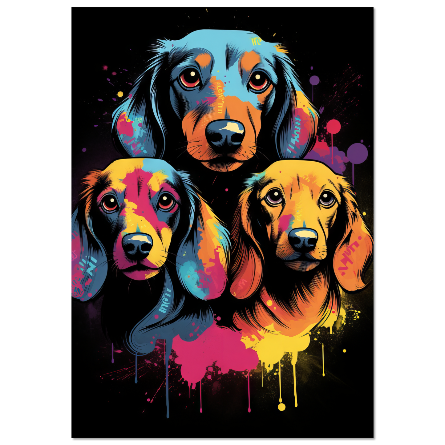 Hund Dackel Pop-Art (DOG141)