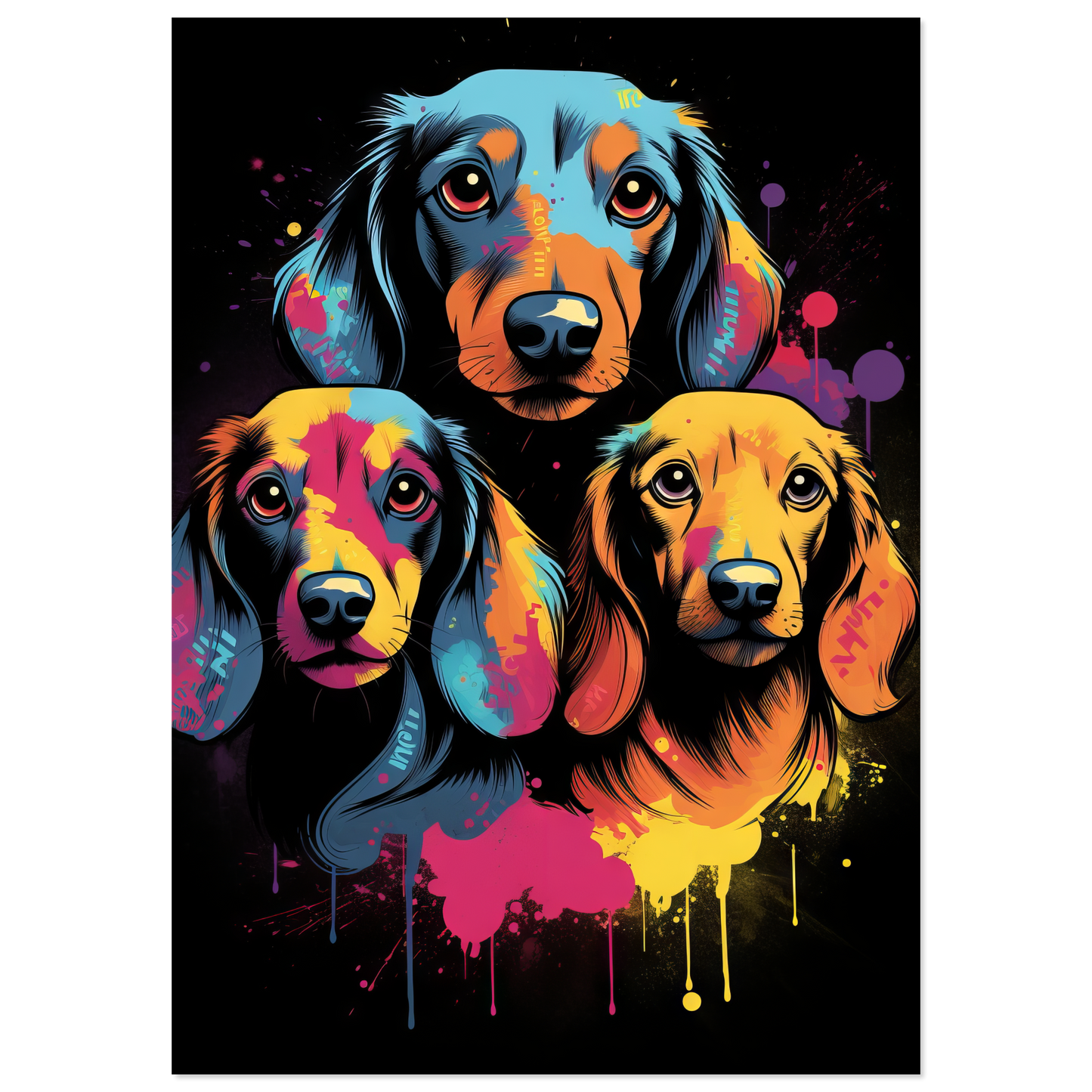 Hund Dackel Pop-Art (DOG141)