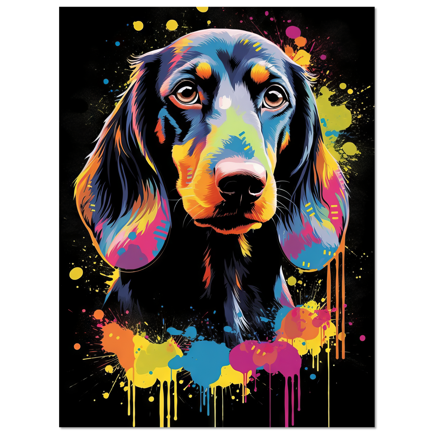 Hund Dackel Pop-Art (DOG142)