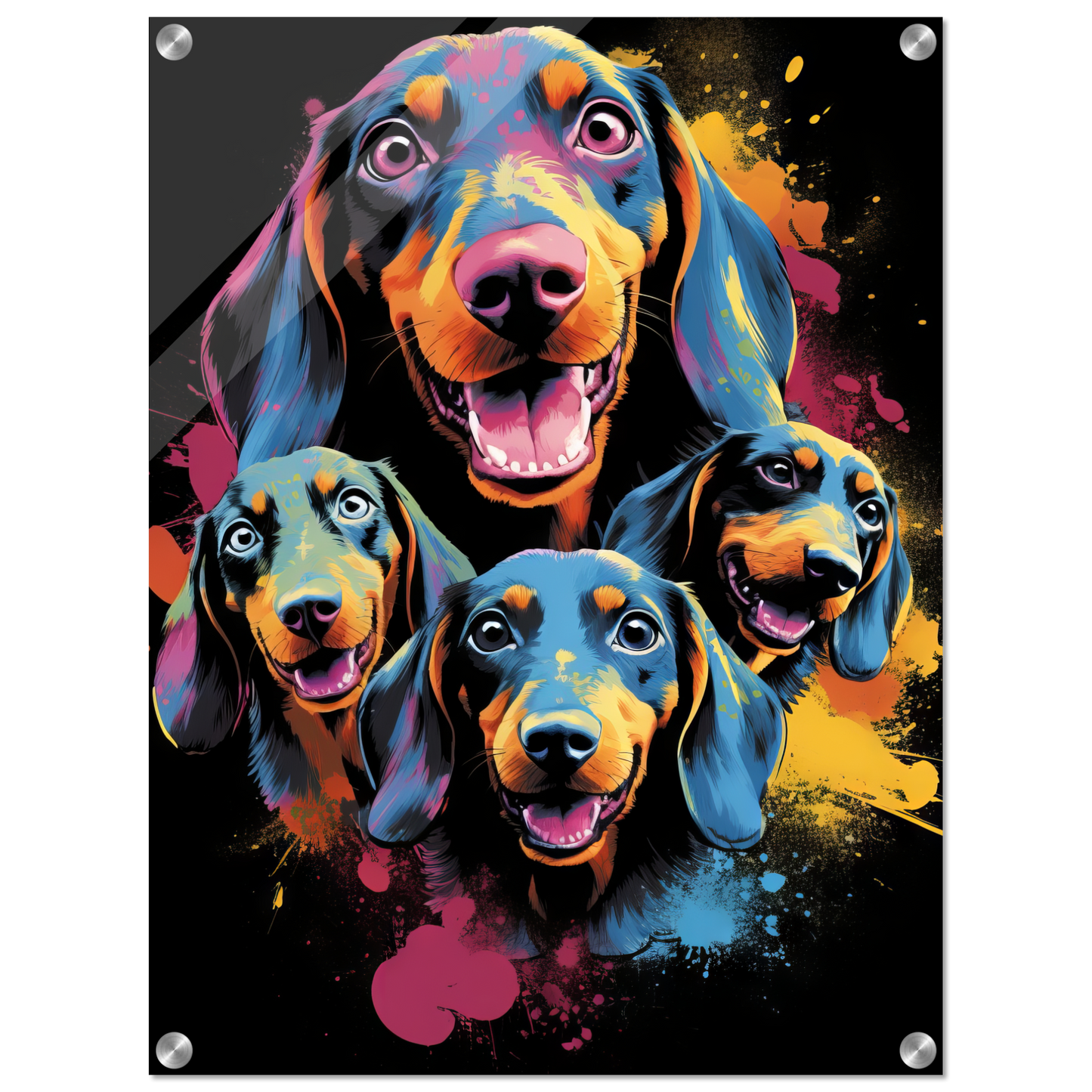 Hund Dackel Pop-Art (DOG143)