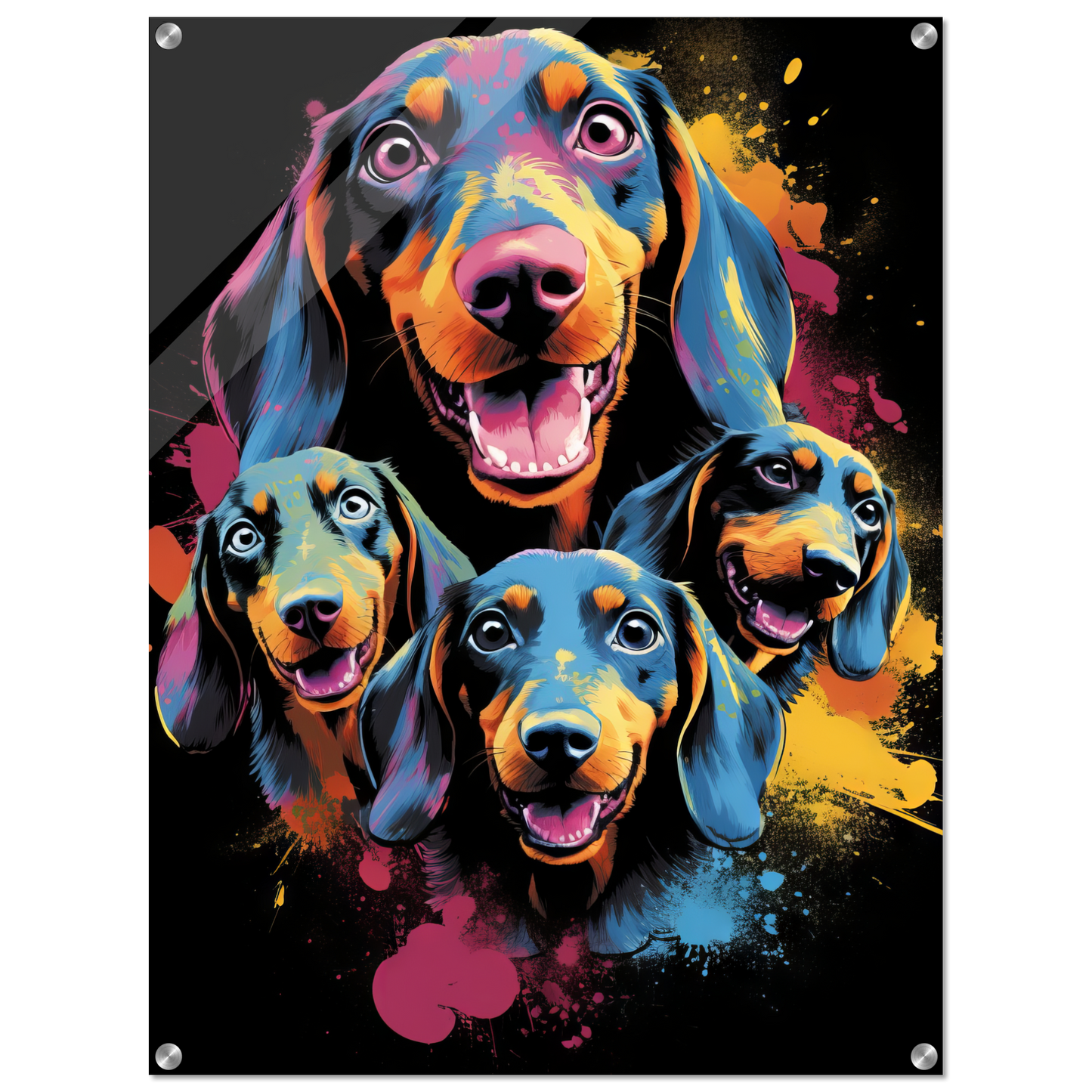 Hund Dackel Pop-Art (DOG143)