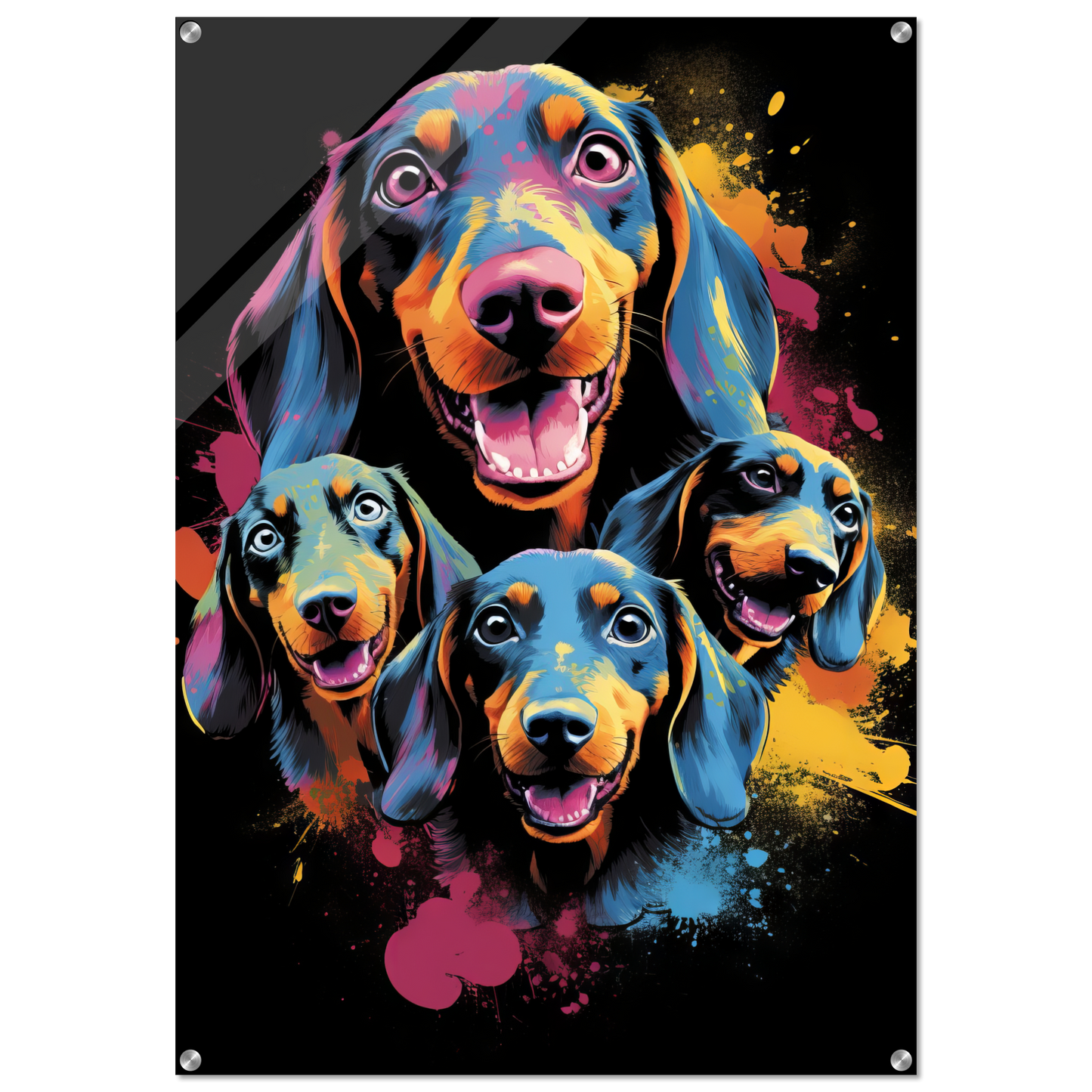 Hund Dackel Pop-Art (DOG143)