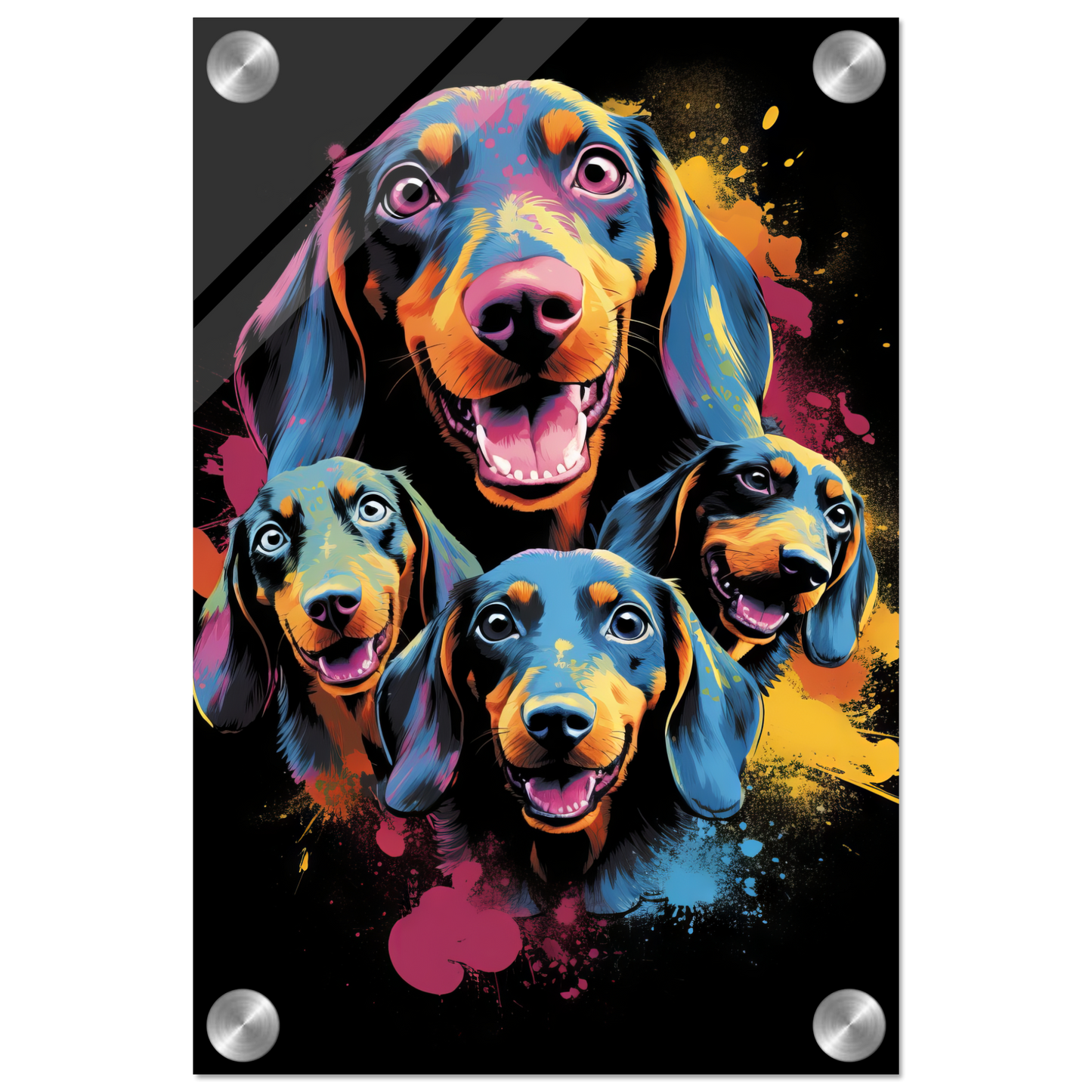 Hund Dackel Pop-Art (DOG143)