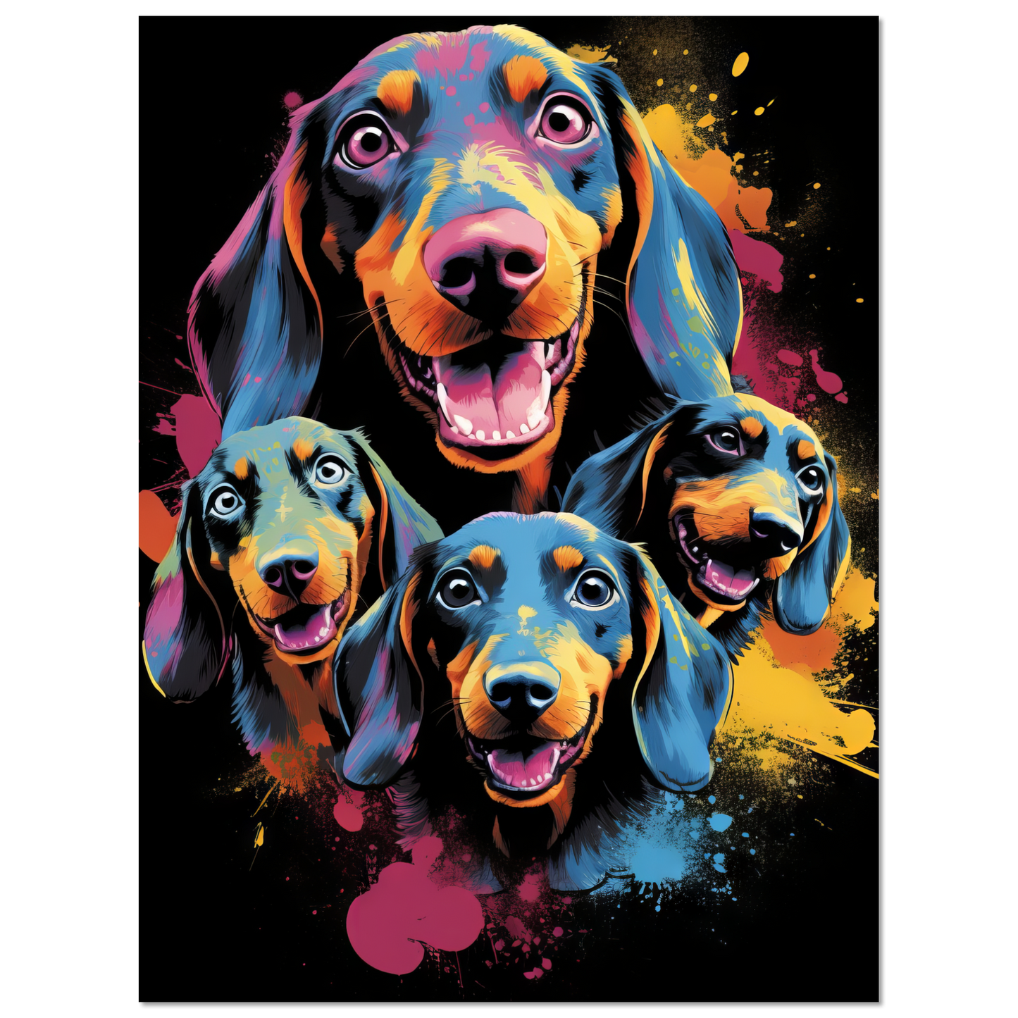 Hund Dackel Pop-Art (DOG143)