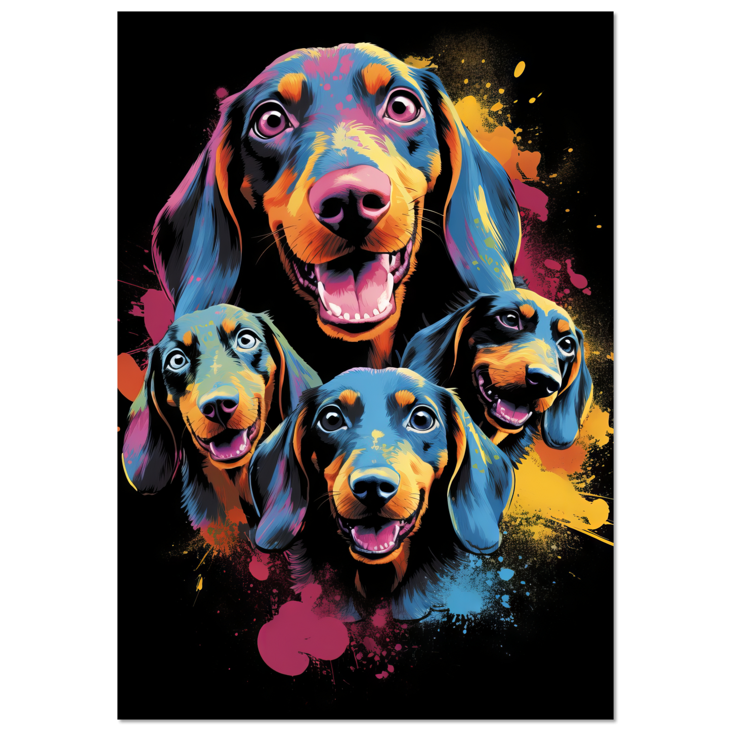 Hund Dackel Pop-Art (DOG143)