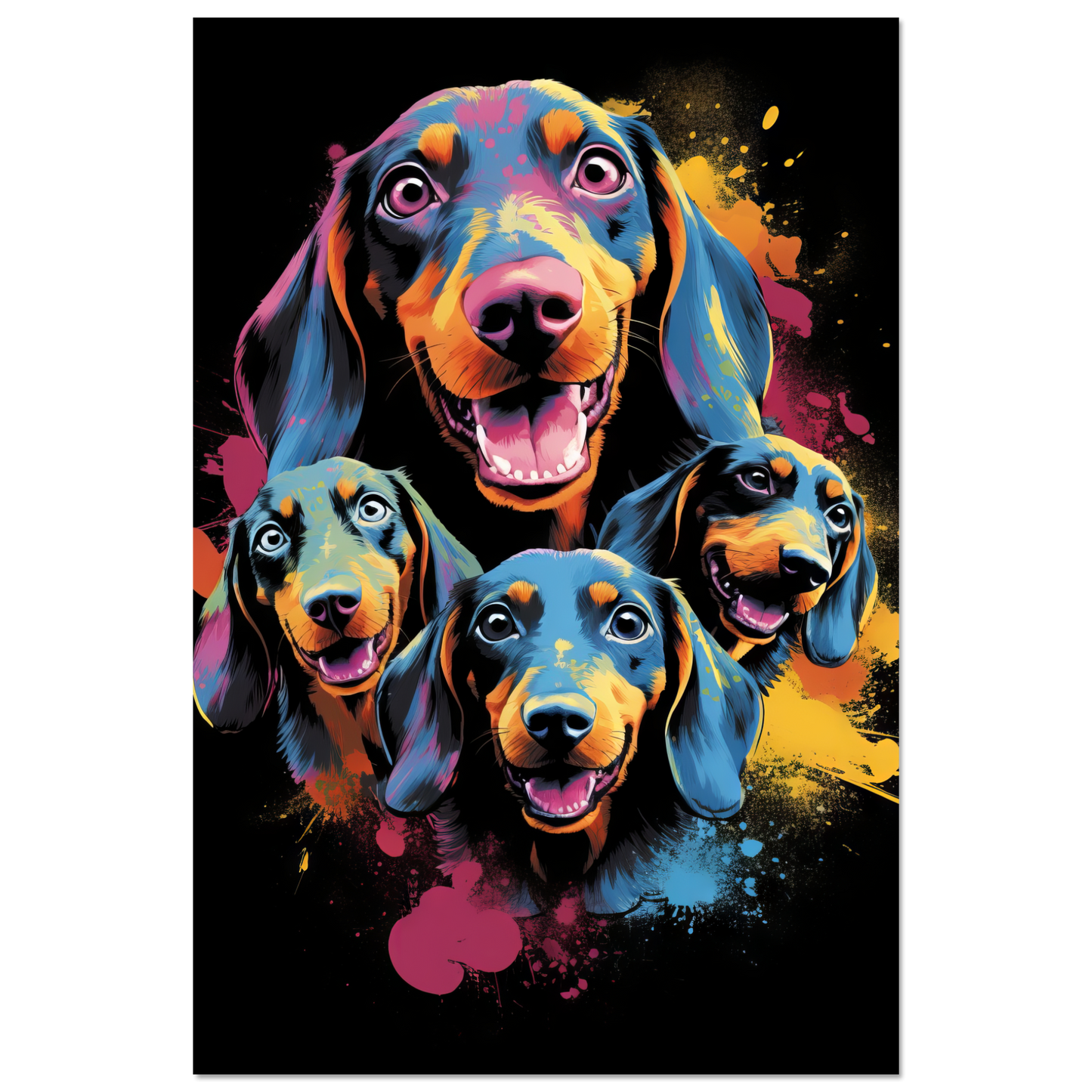 Hund Dackel Pop-Art (DOG143)