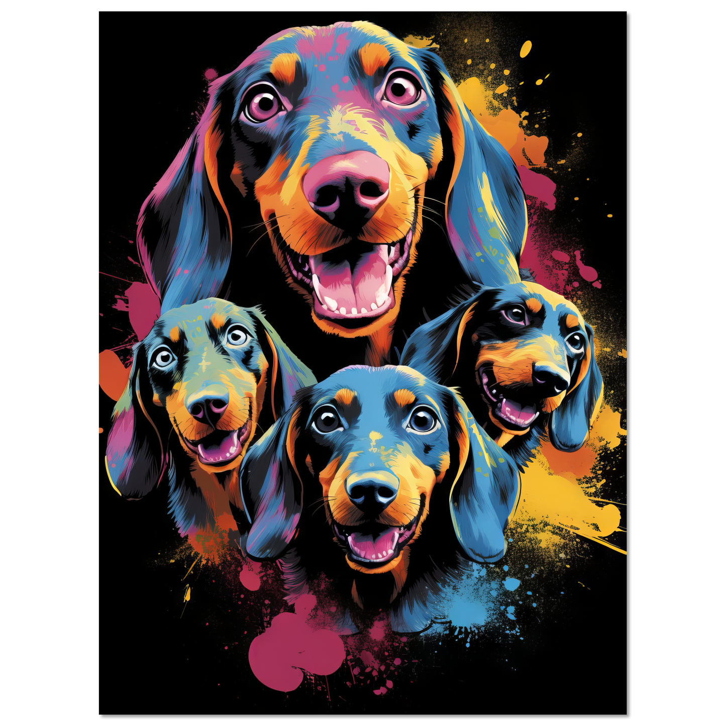 Hund Dackel Pop-Art (DOG143)