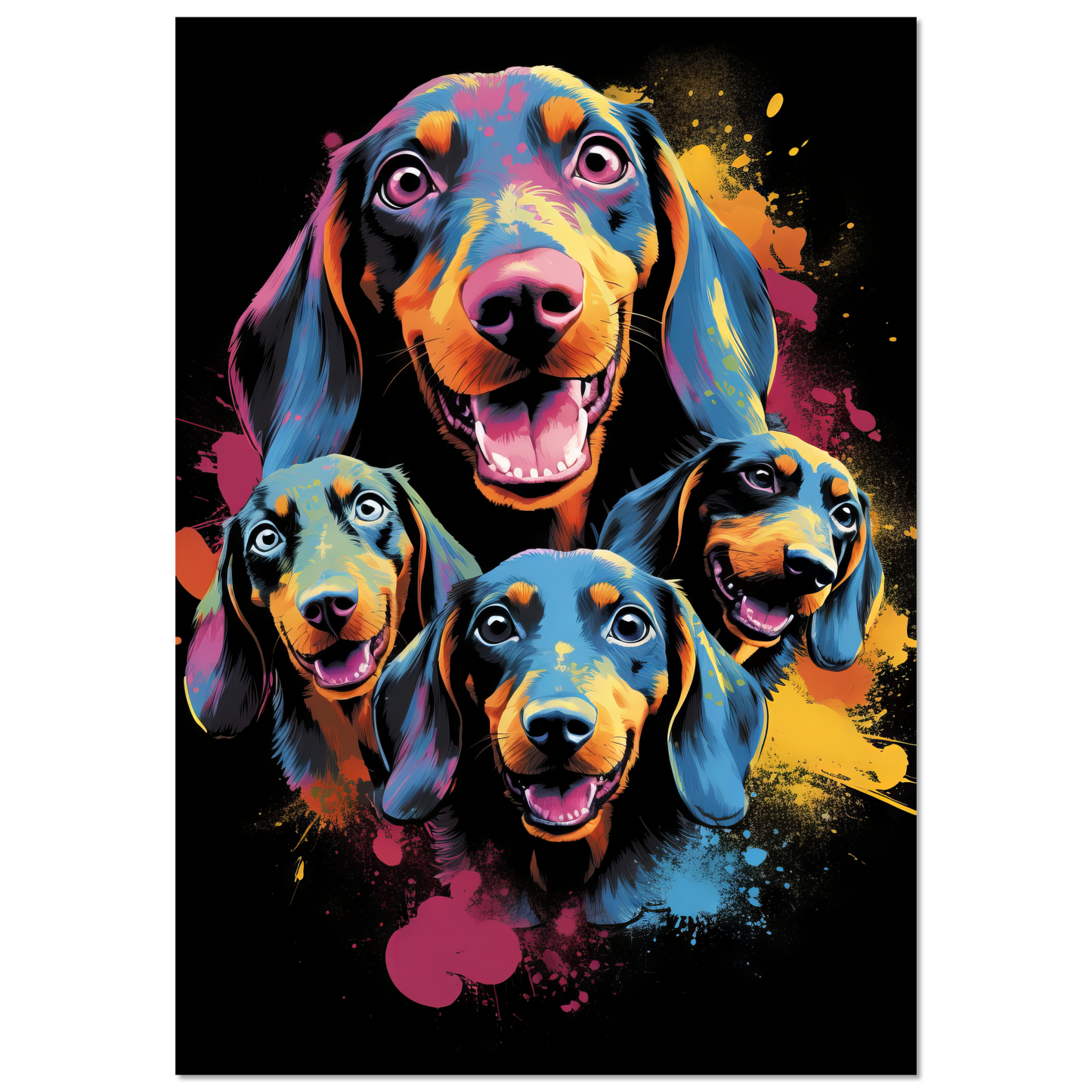 Hund Dackel Pop-Art (DOG143)