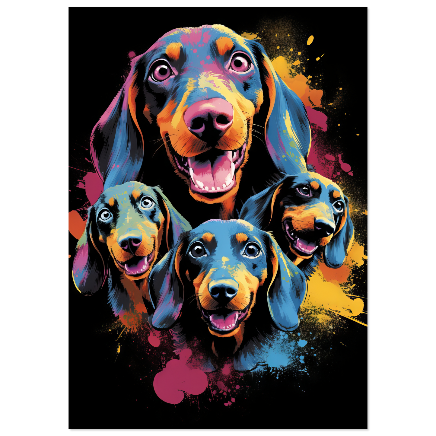 Hund Dackel Pop-Art (DOG143)