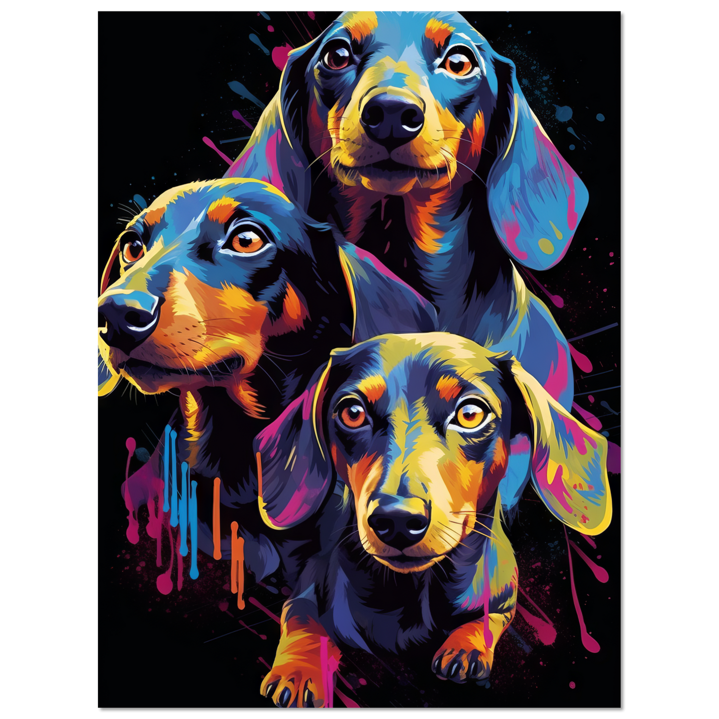 Hund Dackel Pop-Art (DOG144)