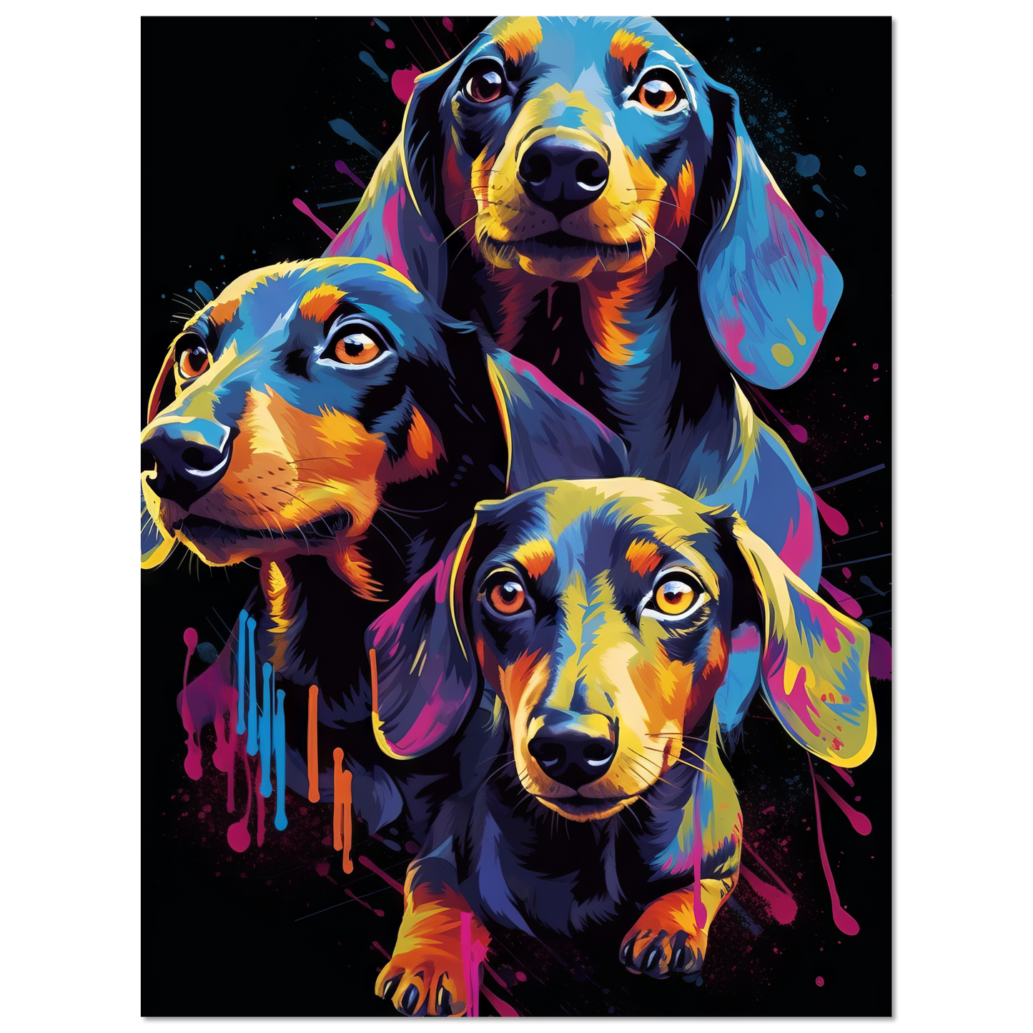 Hund Dackel Pop-Art (DOG144)