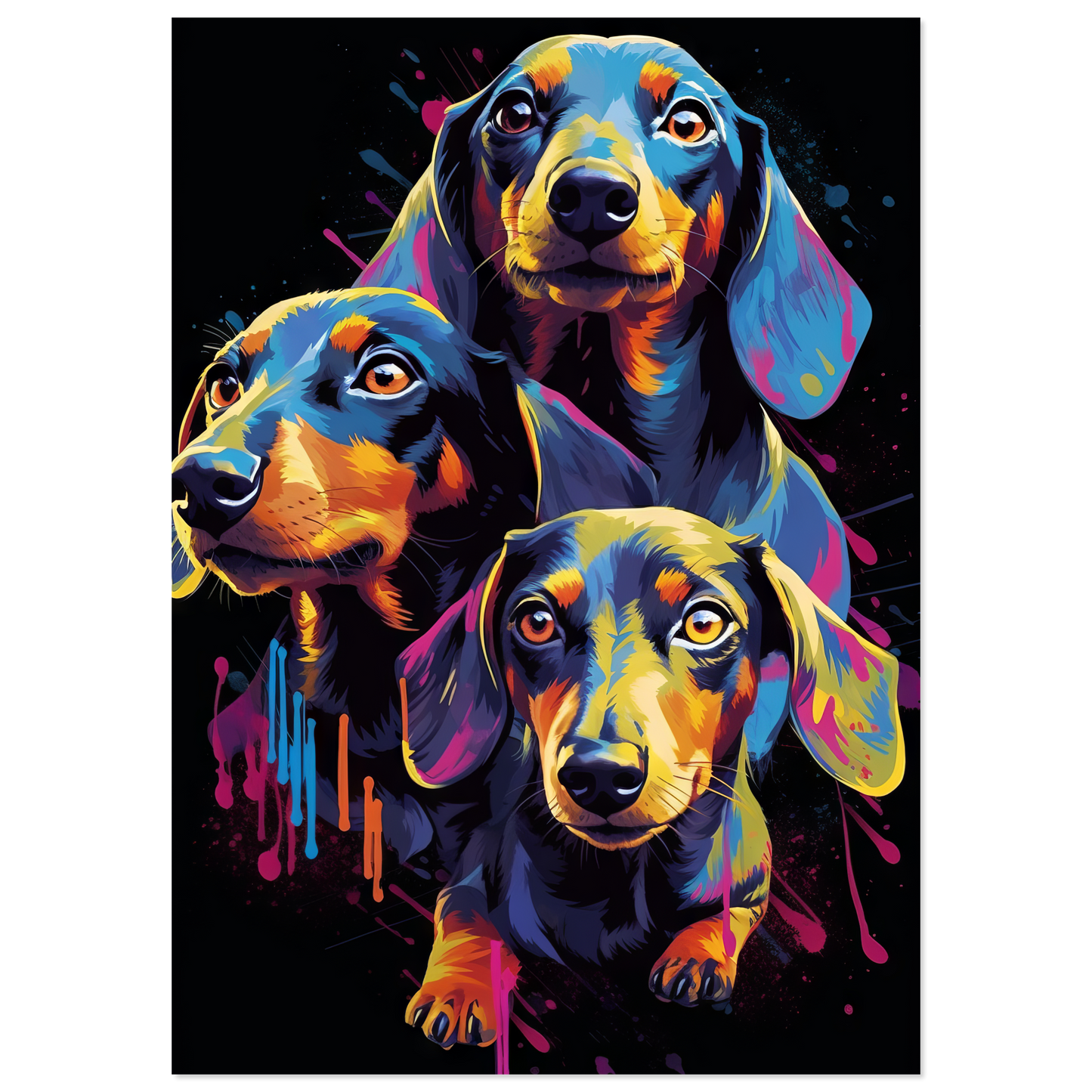 Hund Dackel Pop-Art (DOG144)
