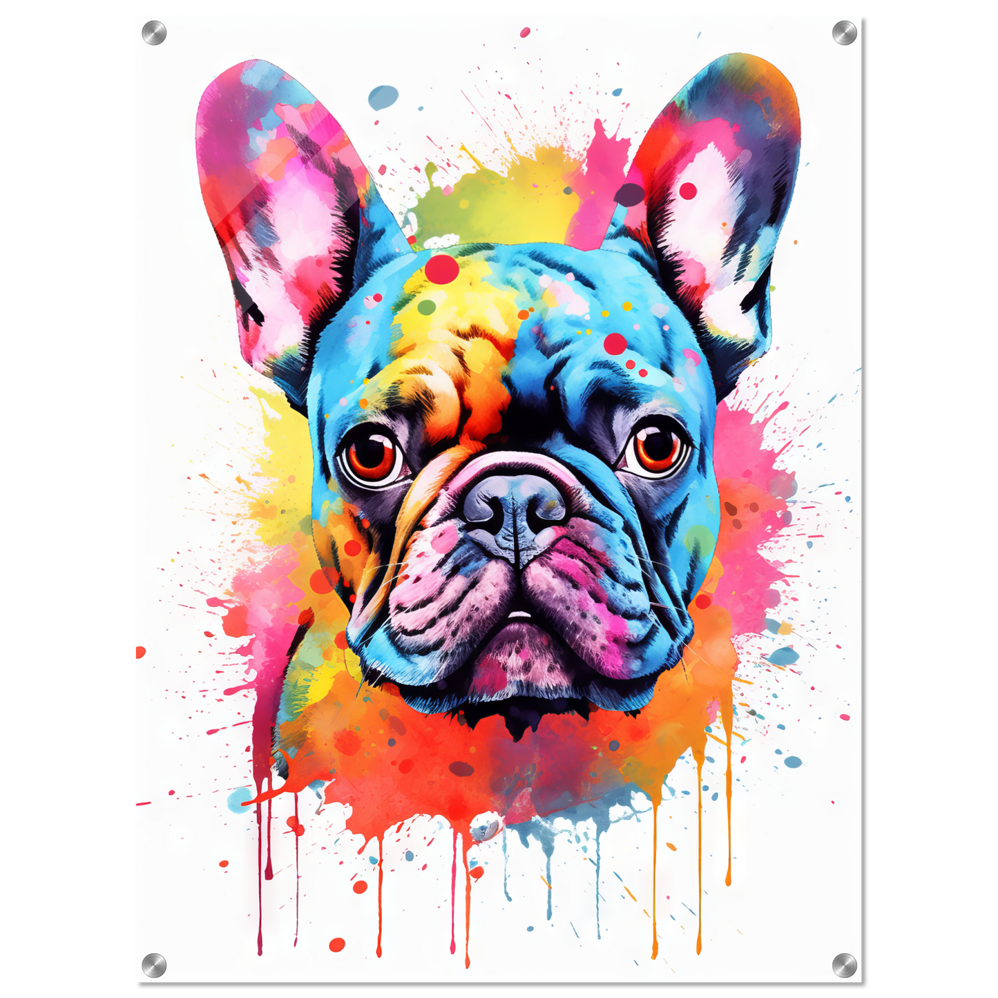 Hund Französische Bulldogge Pop-Art (DOG14)