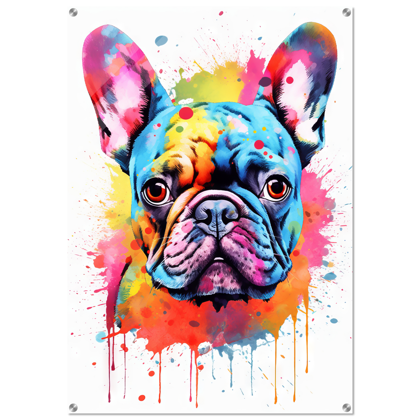Hund Französische Bulldogge Pop-Art (DOG14)